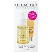 Dermedic Oilage Zestaw, serum antyoksydacyjne, 30 ml + olejowy syndet do mycia twarzy, 25 ml