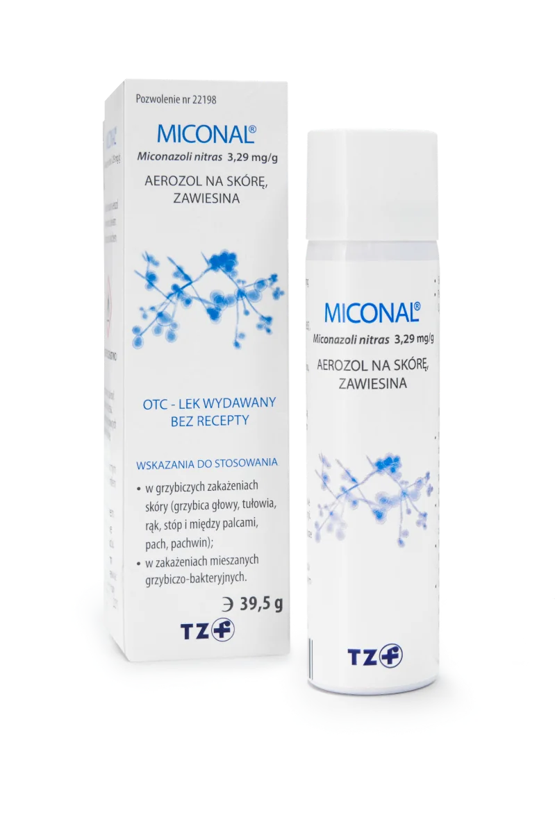 Miconal 3,29 mg/g, aerozol na skórę, zawiesina