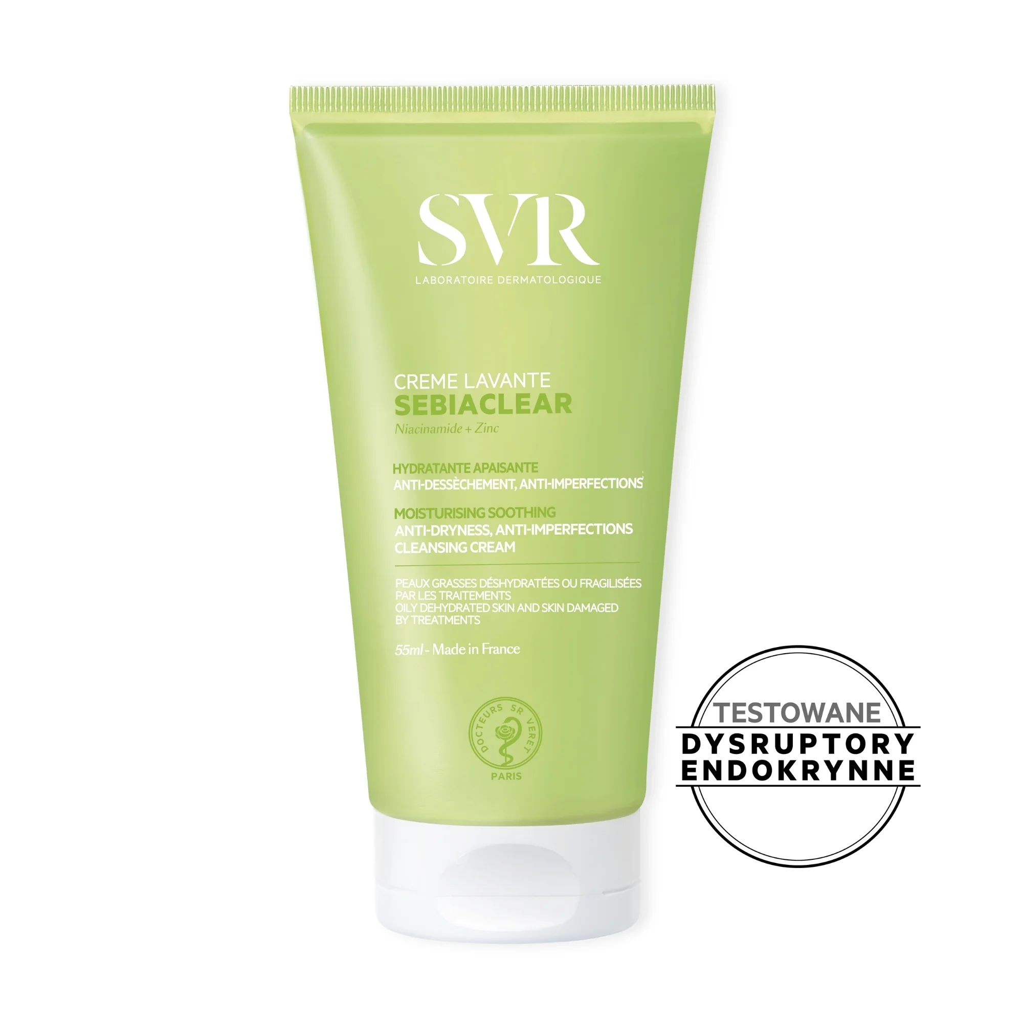 SVR SEBIACLEAR Crème Lavante krem oczyszczający do twarzy nawilżająco-wygładzający, 200 ml