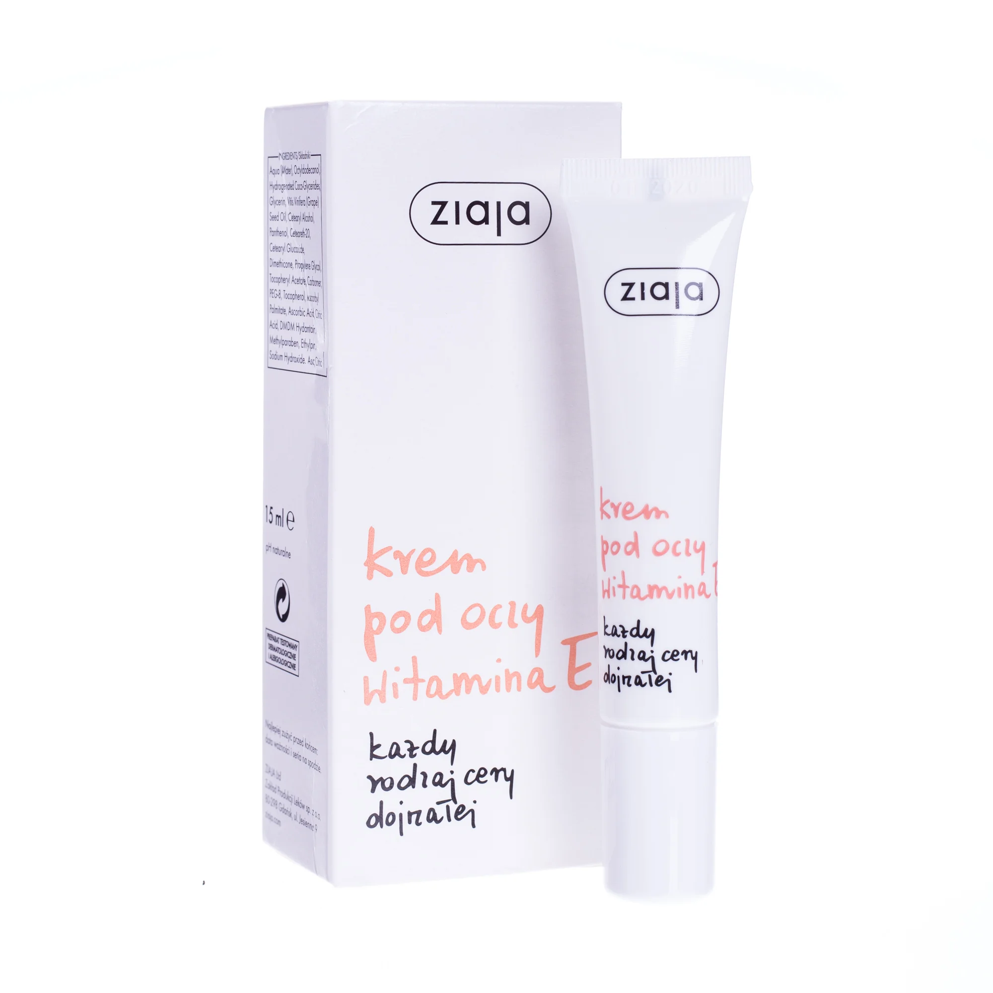 Ziaja krem pod oczy z witaminą E, 15 ml