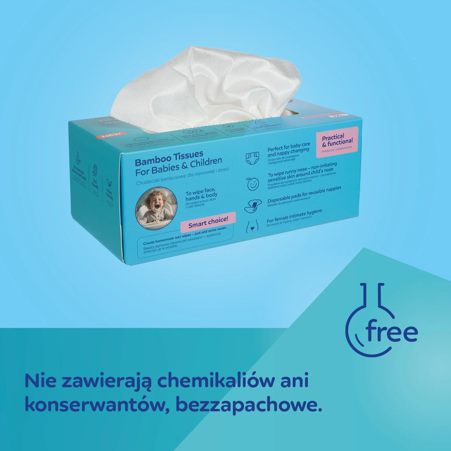 Canpol Babies suche chusteczki bambusowe dla niemowląt, 100 szt.