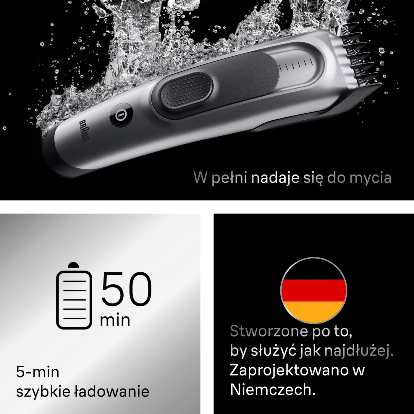 Braun Series 7 Hair HC7590 maszynka do strzyżenia włosów z 5 końcówkami, 1 sztuka
