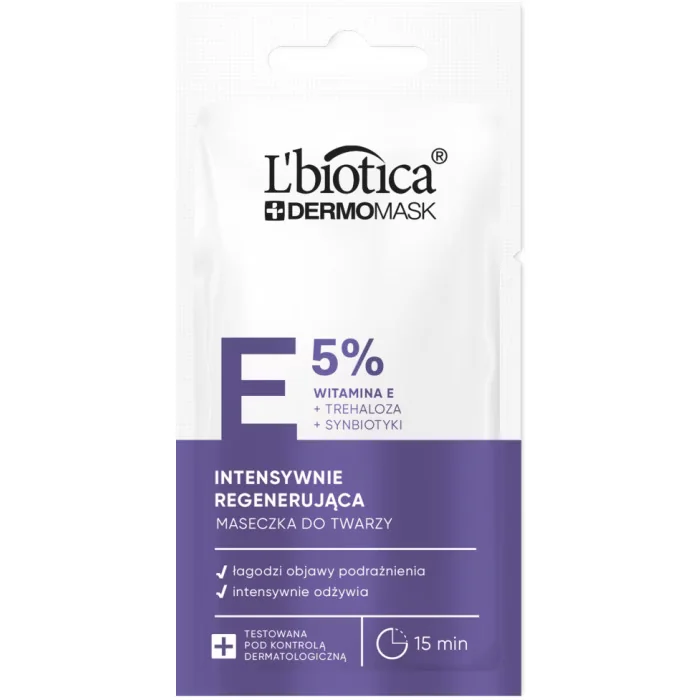 L'biotica Dermomask intensywnie regenerująca maska z witaminą E, 8 ml