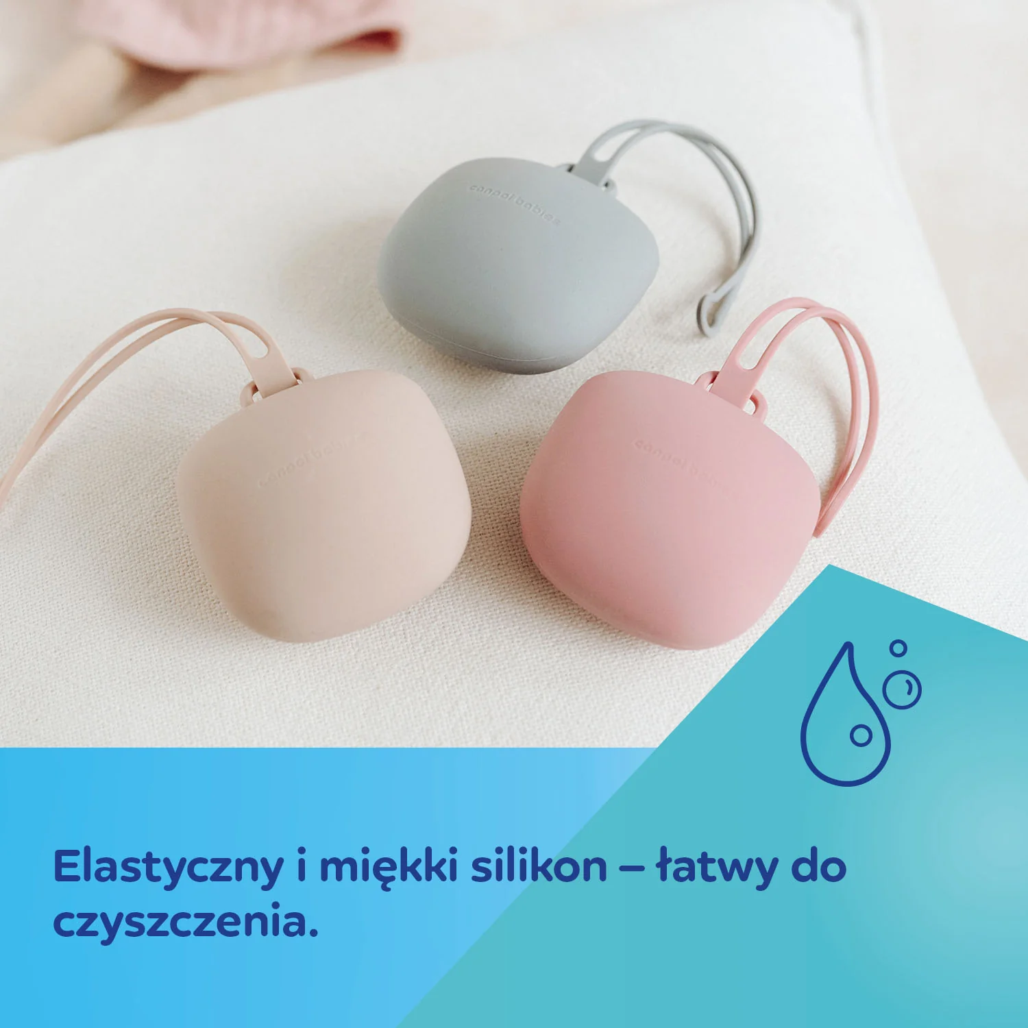 Canpol Babies silikonowe etui na smoczki beige, 1 sztuka