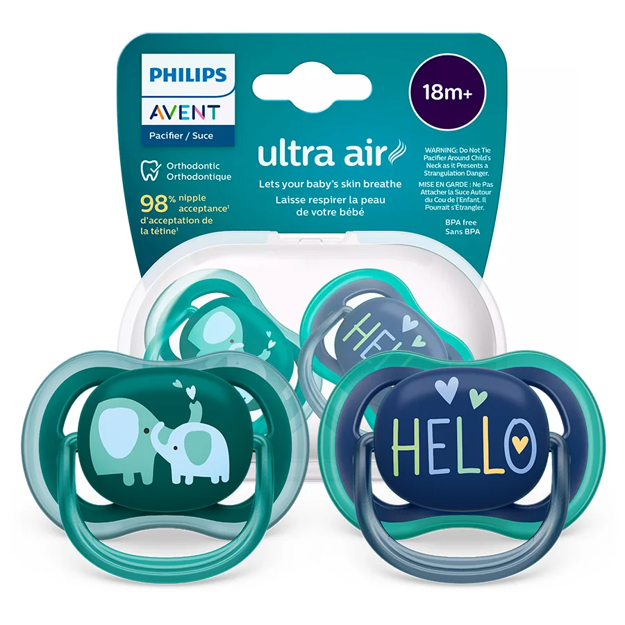 Philips Avent Ultra Air oddychający smoczek ortodontyczny 18m+, SCF349/18, 2 szt.