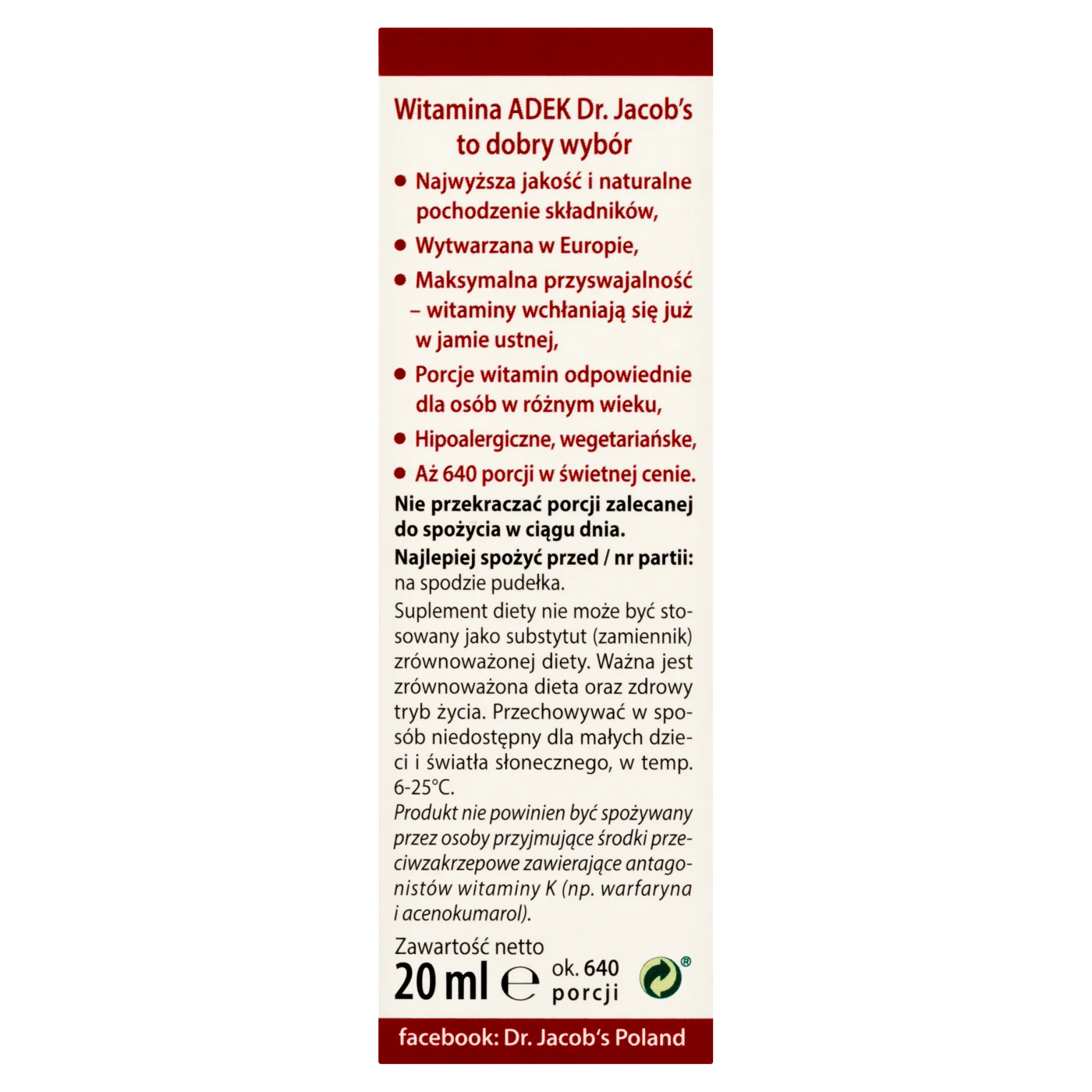 Dr. Jacob's Witamina ADEK krople, 20 ml
