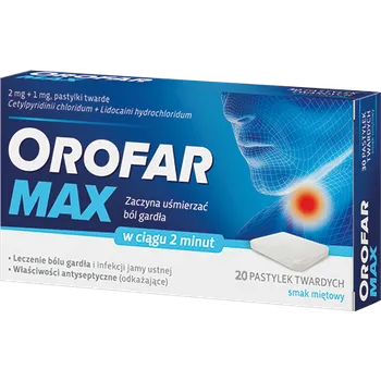 Orofar Max, 2 mg + 1 mg, 20 pastylek twardych 