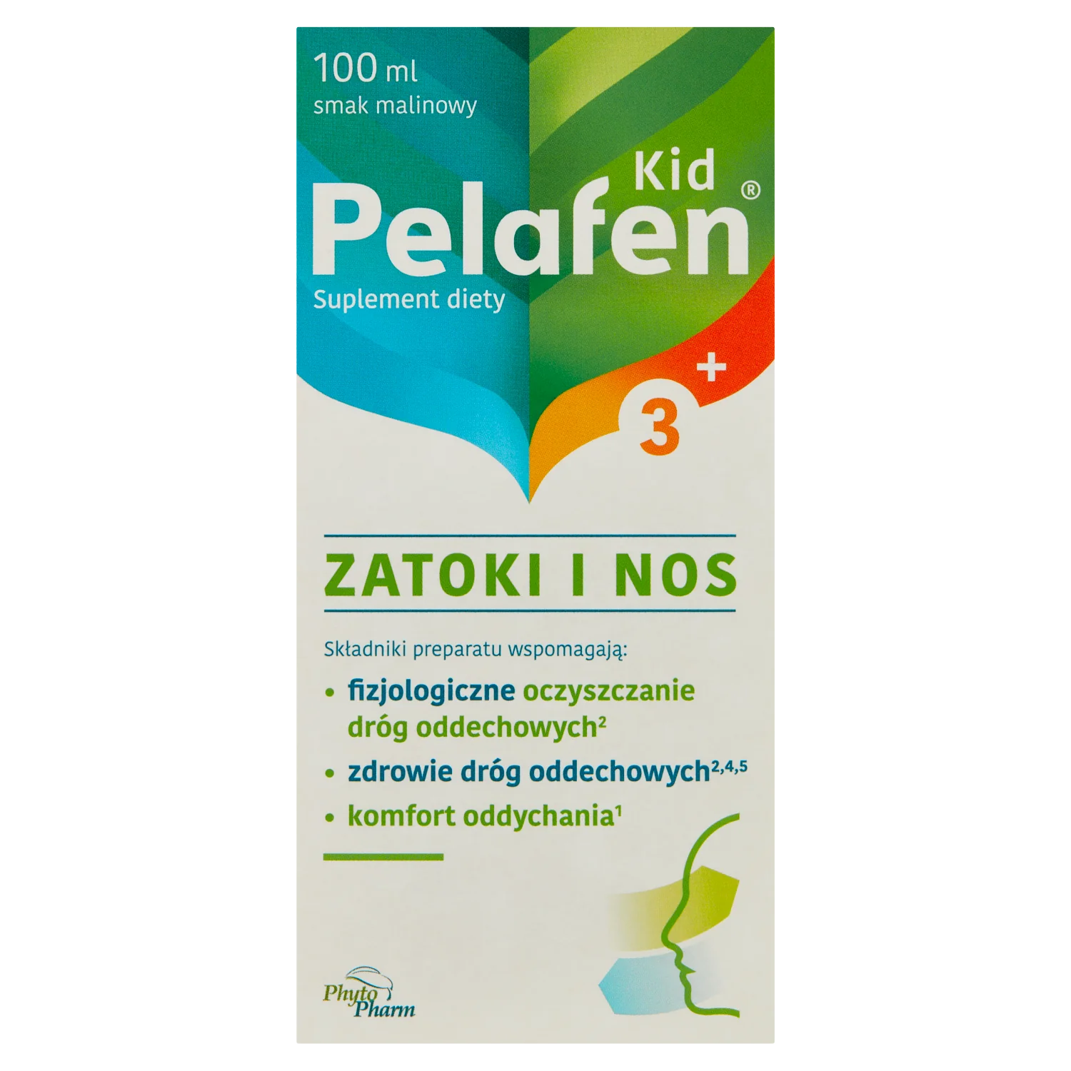 Pelafen Kid 3+ Zatoki i Nos smak malinowy, 100 ml