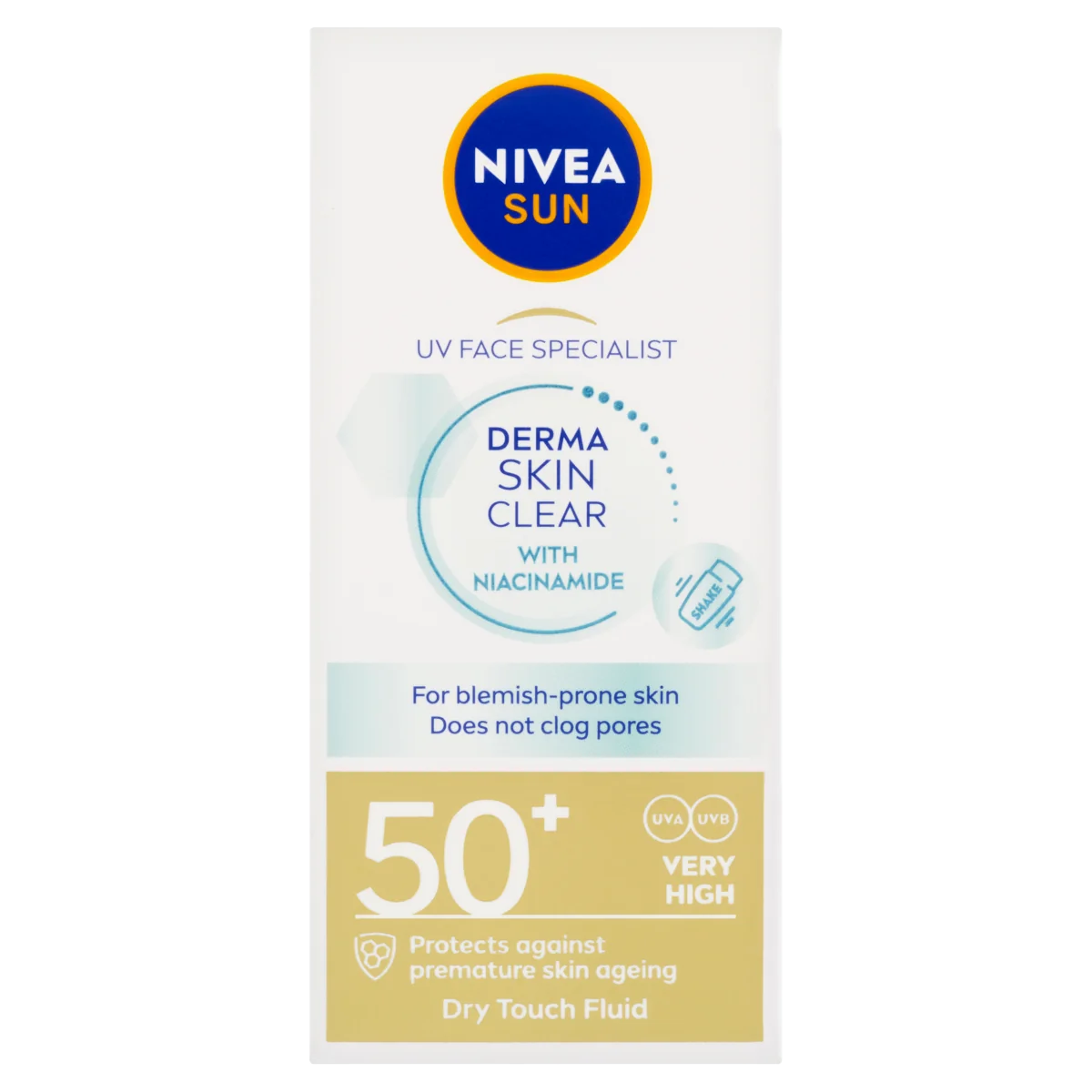 Nivea Sun Derma Skin Clear lekki krem do twarzy do opalania SPF 50+, 40 ml