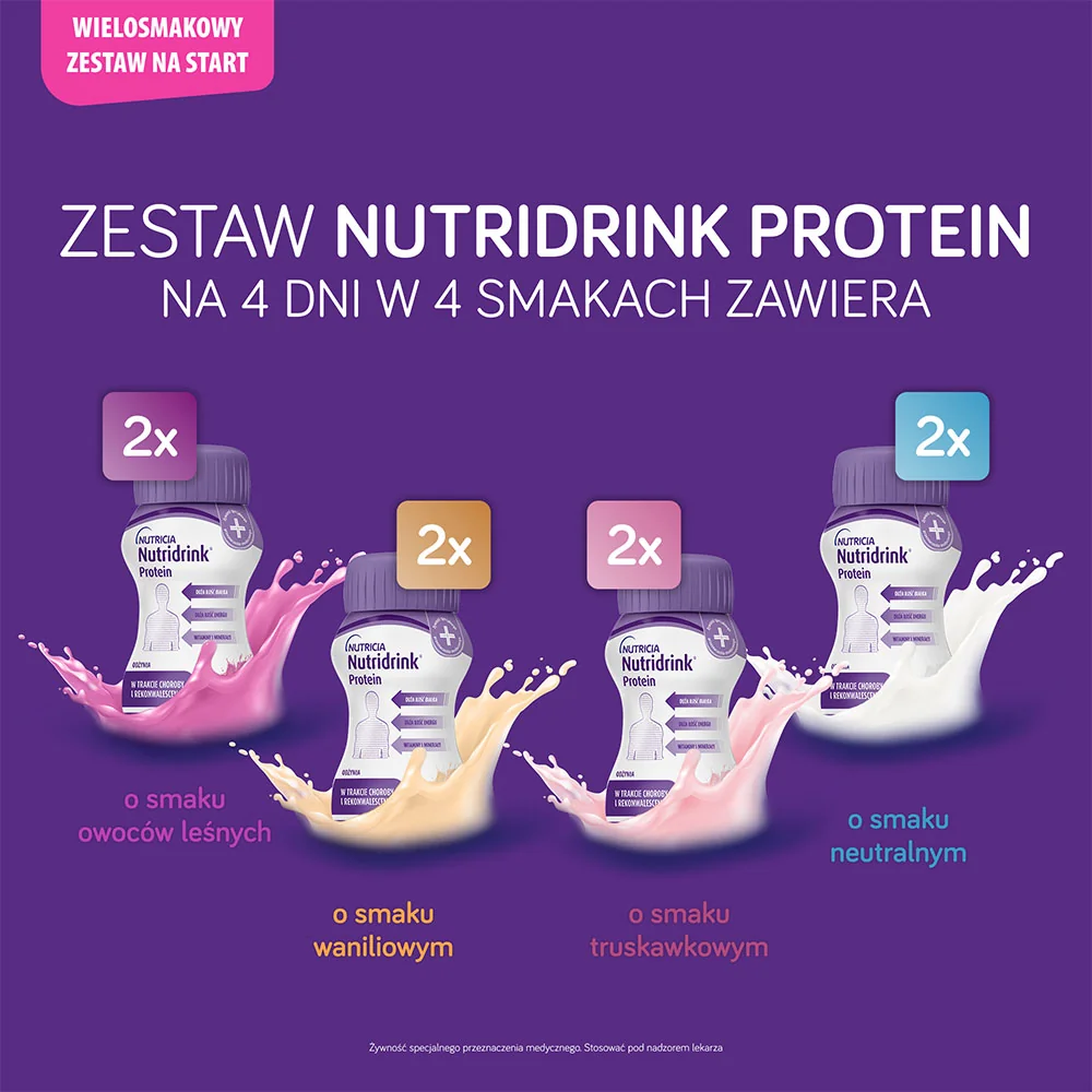 Nutridrink Protein Zestaw na start mix 4 smaków, 8 x 125 ml