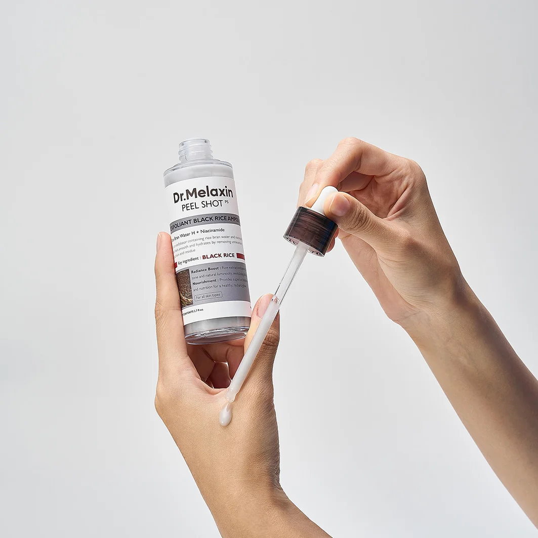 Dr.Melaxin Peel Shot Exfoliating Black Rice Ampoule delikatnie złuszczający peeling z ekstraktem z czarnego ryżu, 80 ml
