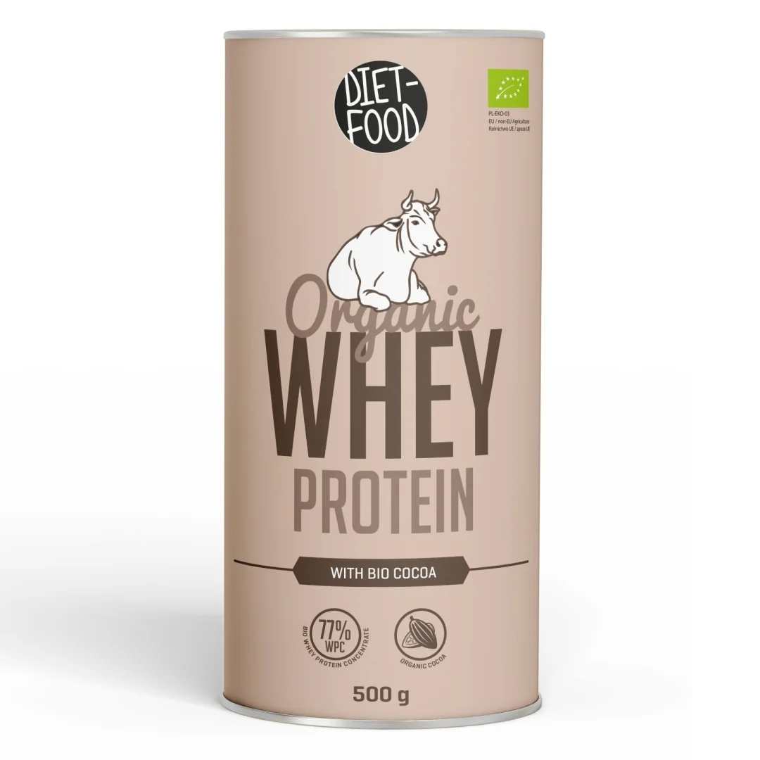 DIET-FOOD Białko z serwatki z kakao BIO koncentrat WPC, 500 g