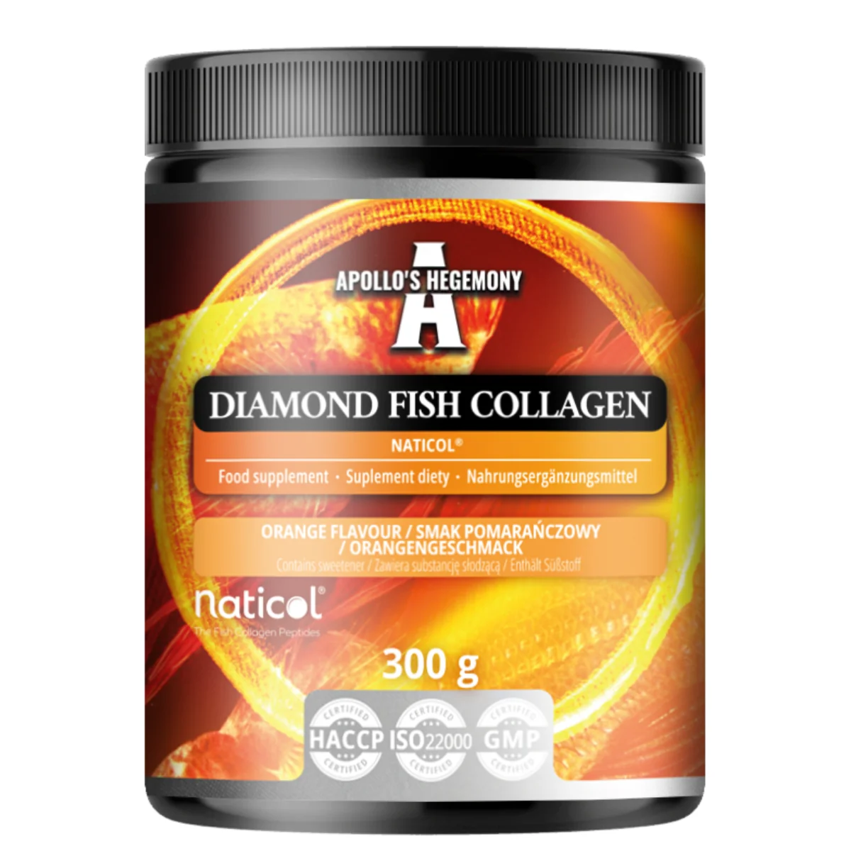 Apollo's Hegemony Diamond Fish Collagen smak pomarańczowy, proszek, 300 g