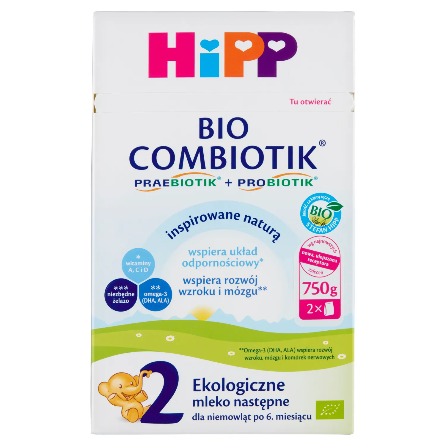 HiPP 2 BIO Combiotik Ekologiczne, mleko po 6 miesiącu, 750 g