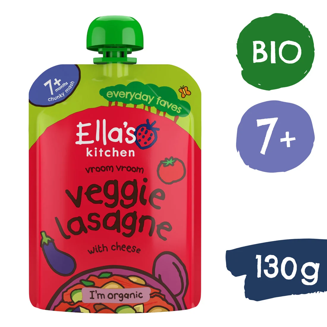 Ella's Kitchen BIO lasagne warzywne z serem, 130 g