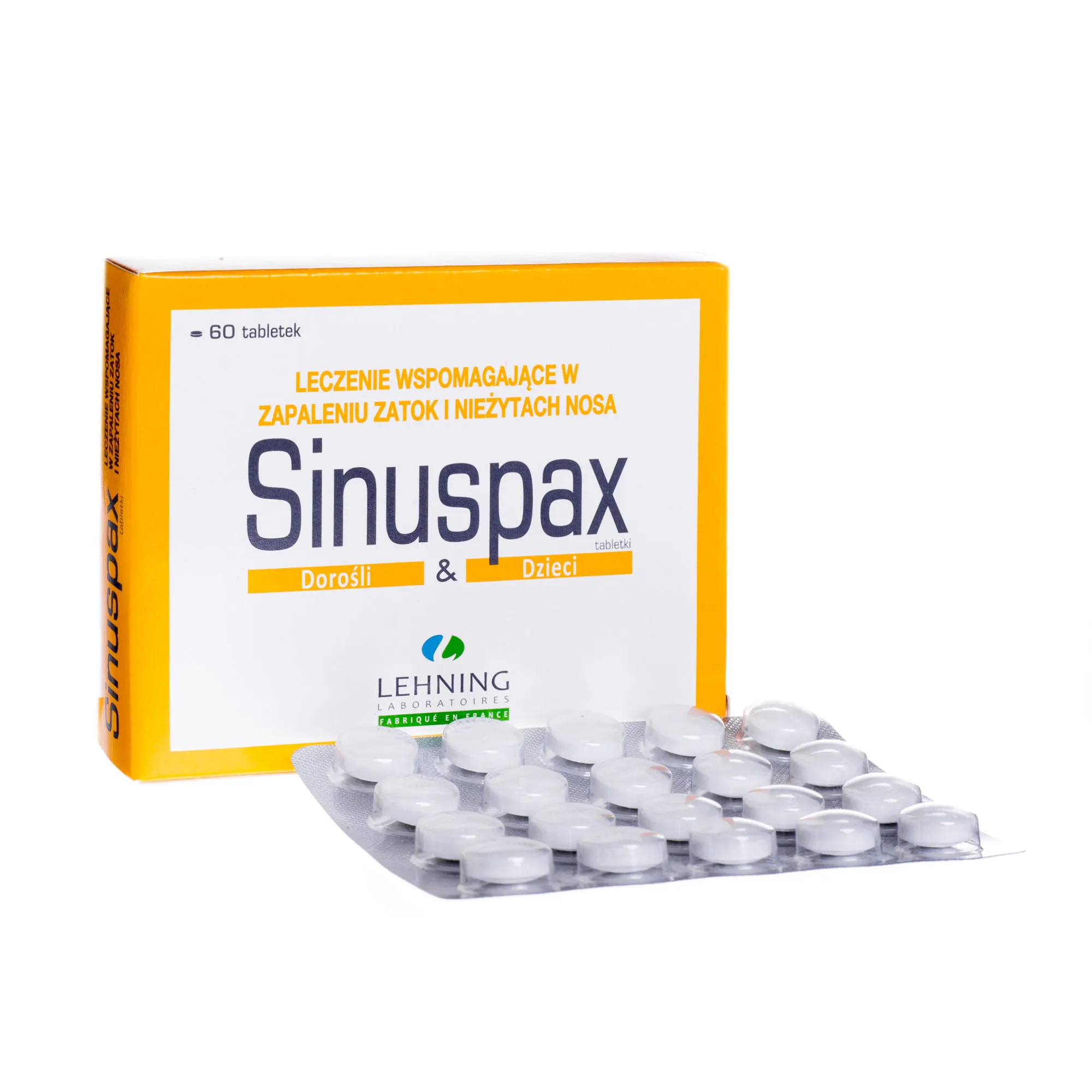 Lehning Sinuspax Dorośli i dzieci, homeopatyczny produkt leczniczy, 60 tabletek