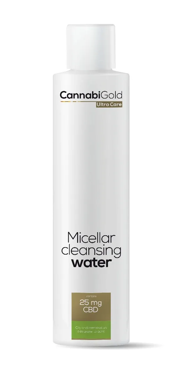 CannabiGold Ultra Care Micellar, płyn micelarny do skóry tłustej i mieszanej, 200 ml