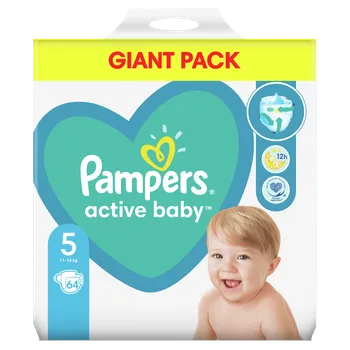 Pampers Active Baby, pieluchy, rozmiar 5, 11-16 kg, 64 sztuki 