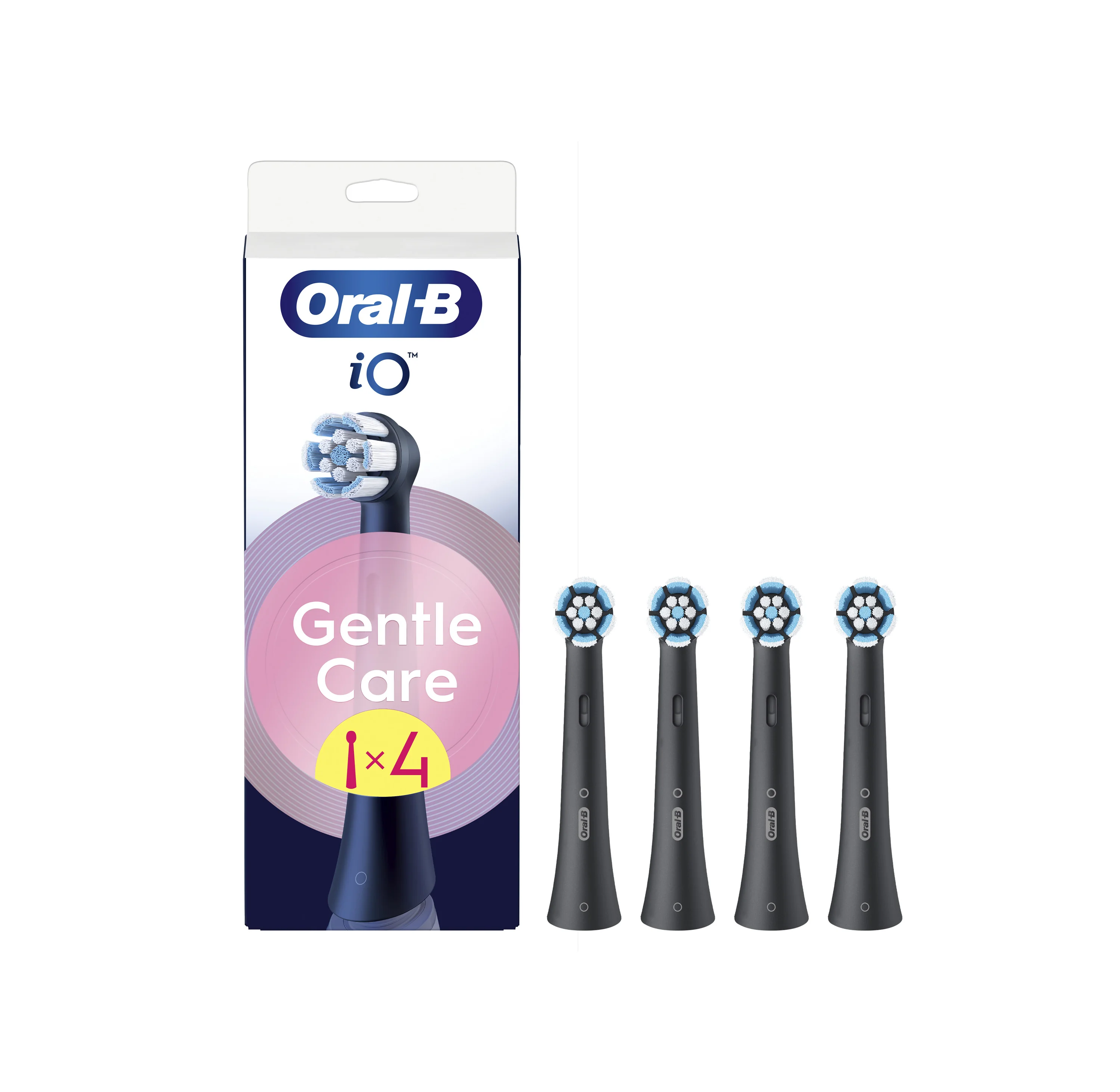 Oral-B iO Gentle Care Black końcówki szczoteczek, 4 sztuki