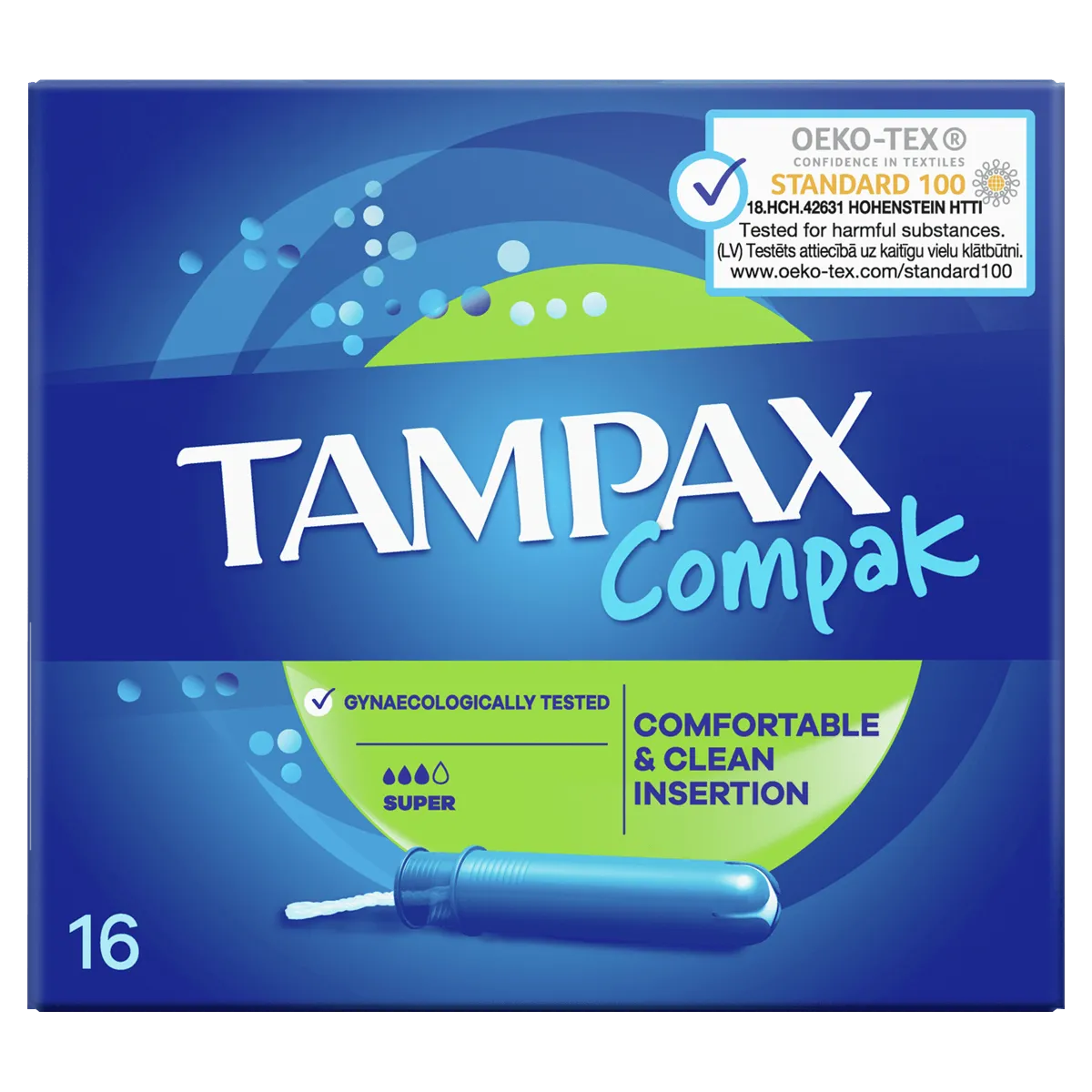 Tampax Compak Super tampony z aplikatorem, 16 szt. 