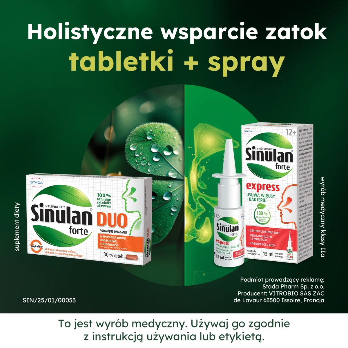 Sinulan forte Duo suplement diety, 30 tabletek powlekanych