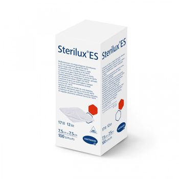 Sterilux ES, kompresy z gazy niejałowej, 7,5x7,5 cm, 17-nitkowe 12-warstwowe, 100 szt. 