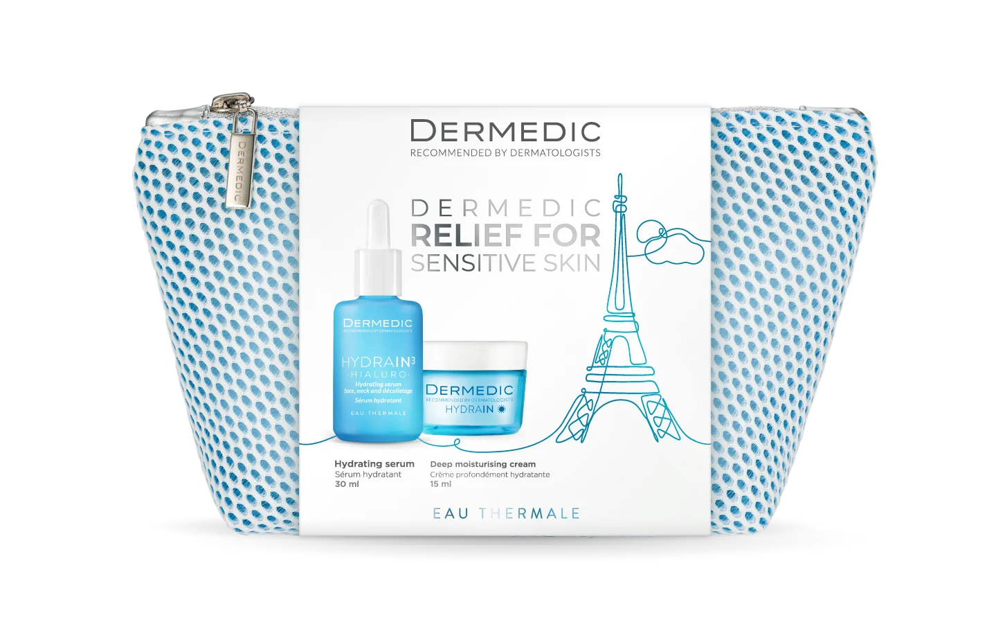 Dermedic Hydrain 3 Hialuro zestaw serum nawadniające, 30 ml + krem dogłębnie nawilżający, 15 ml