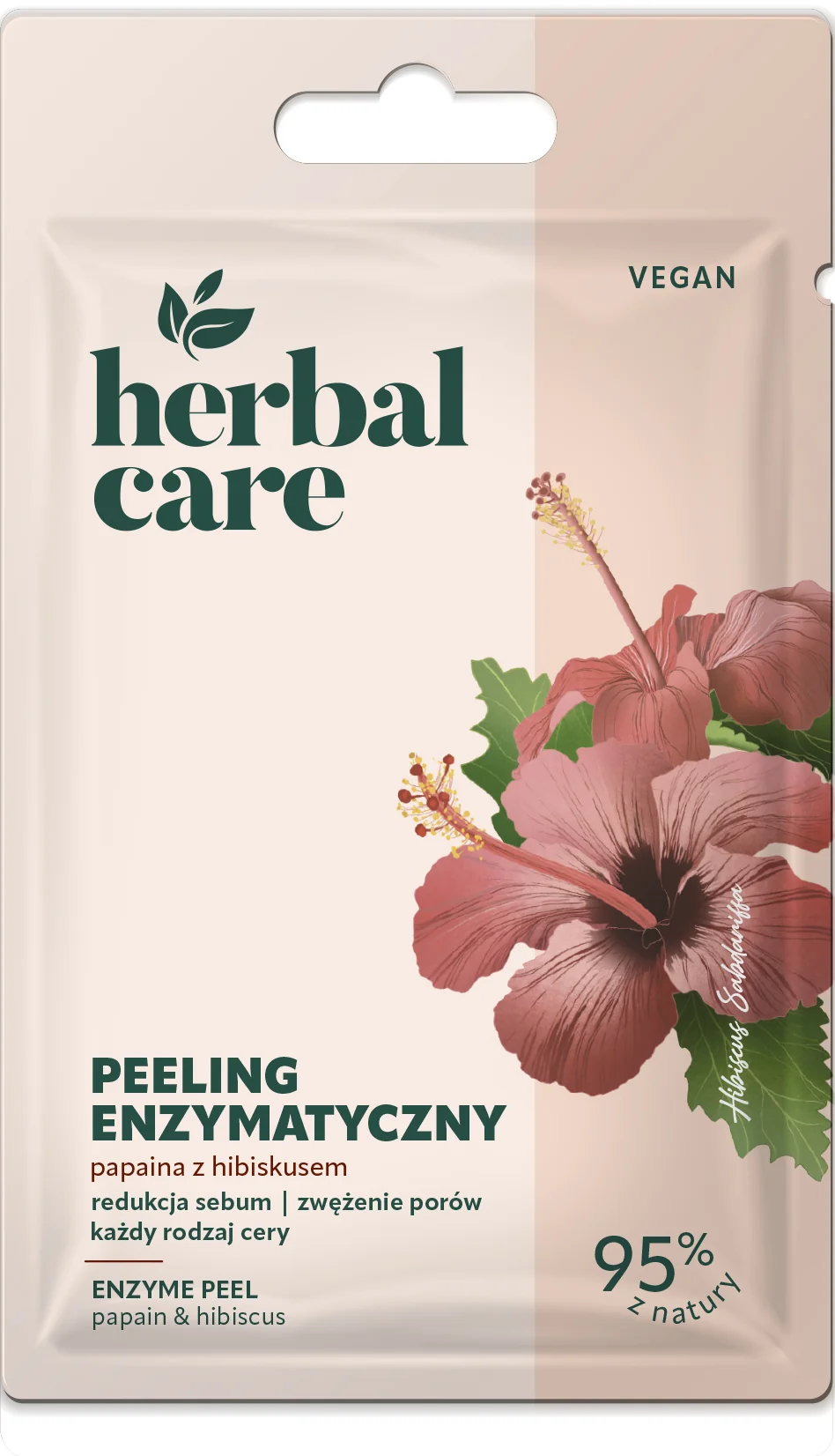 Herbal Care Peeling enzymatyczny papaina z hibiskusem, 7 g