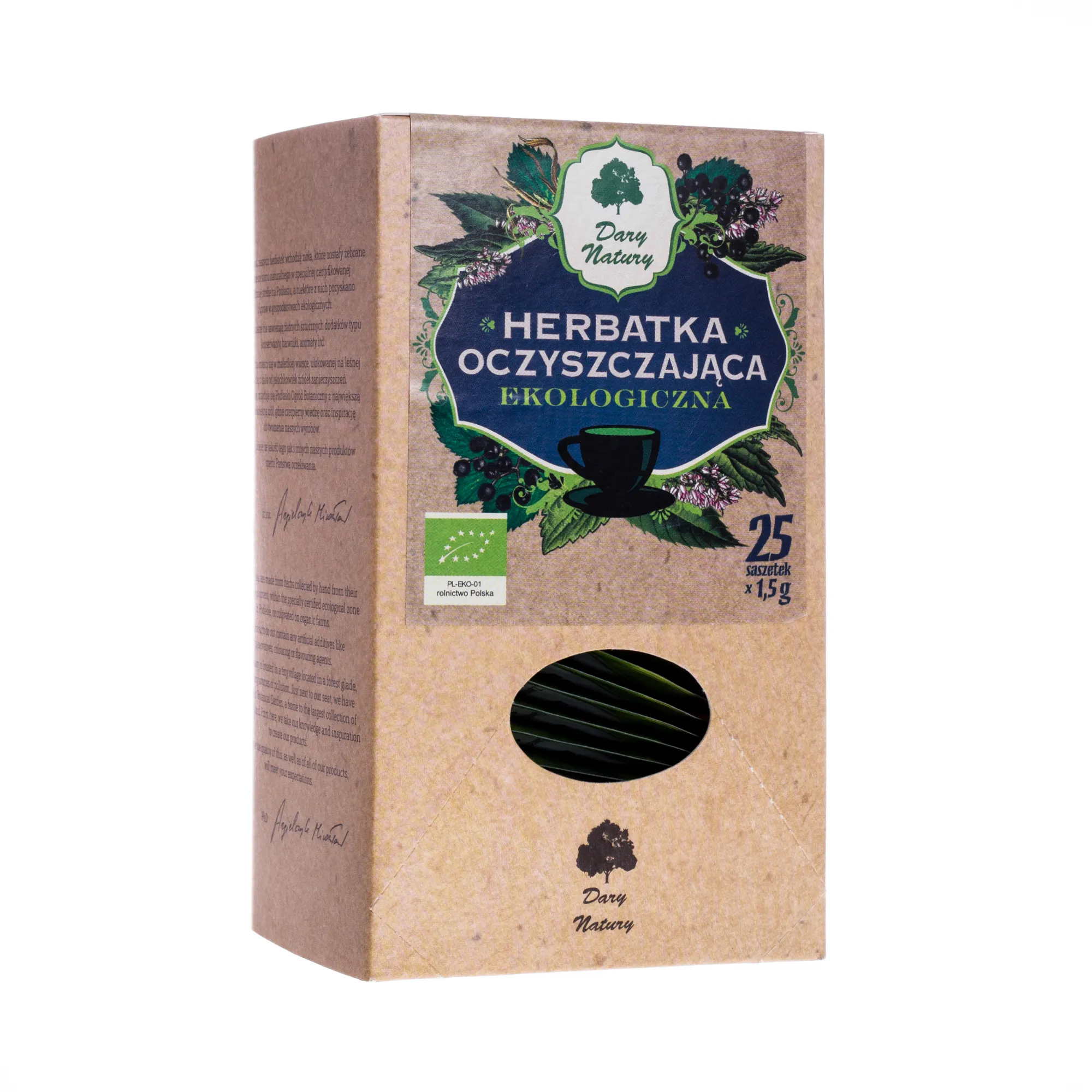 Herbatka oczyszczająca BIO Dary Natury, 25 saszetek po 1,5 g