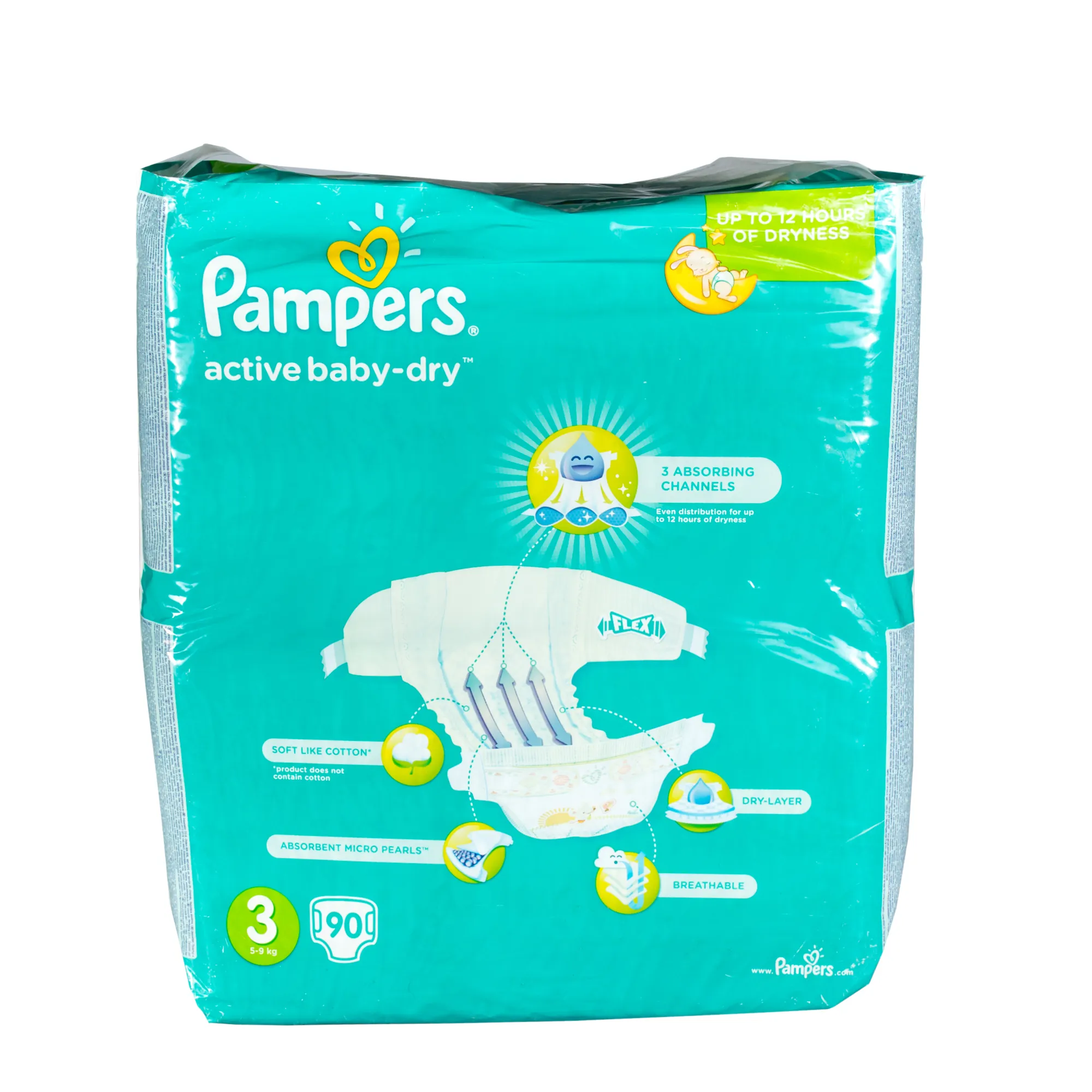 Pieluchy  Pampers Active Baby Dry 3 (5-9 kg), 90 sztuk 