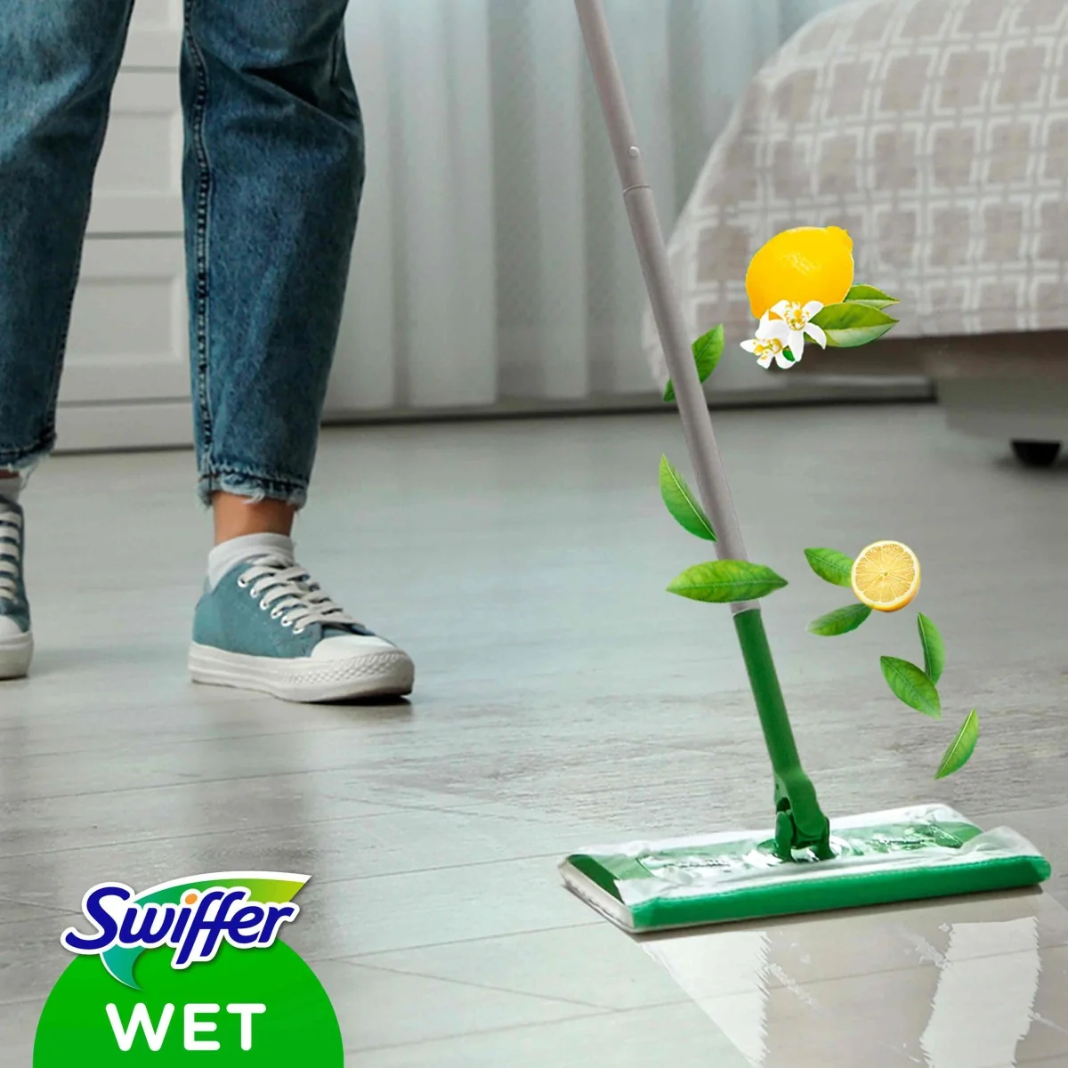 Swiffer Citrus Fresh mokre chusteczki, wkłady do mopa, 40 sztuk