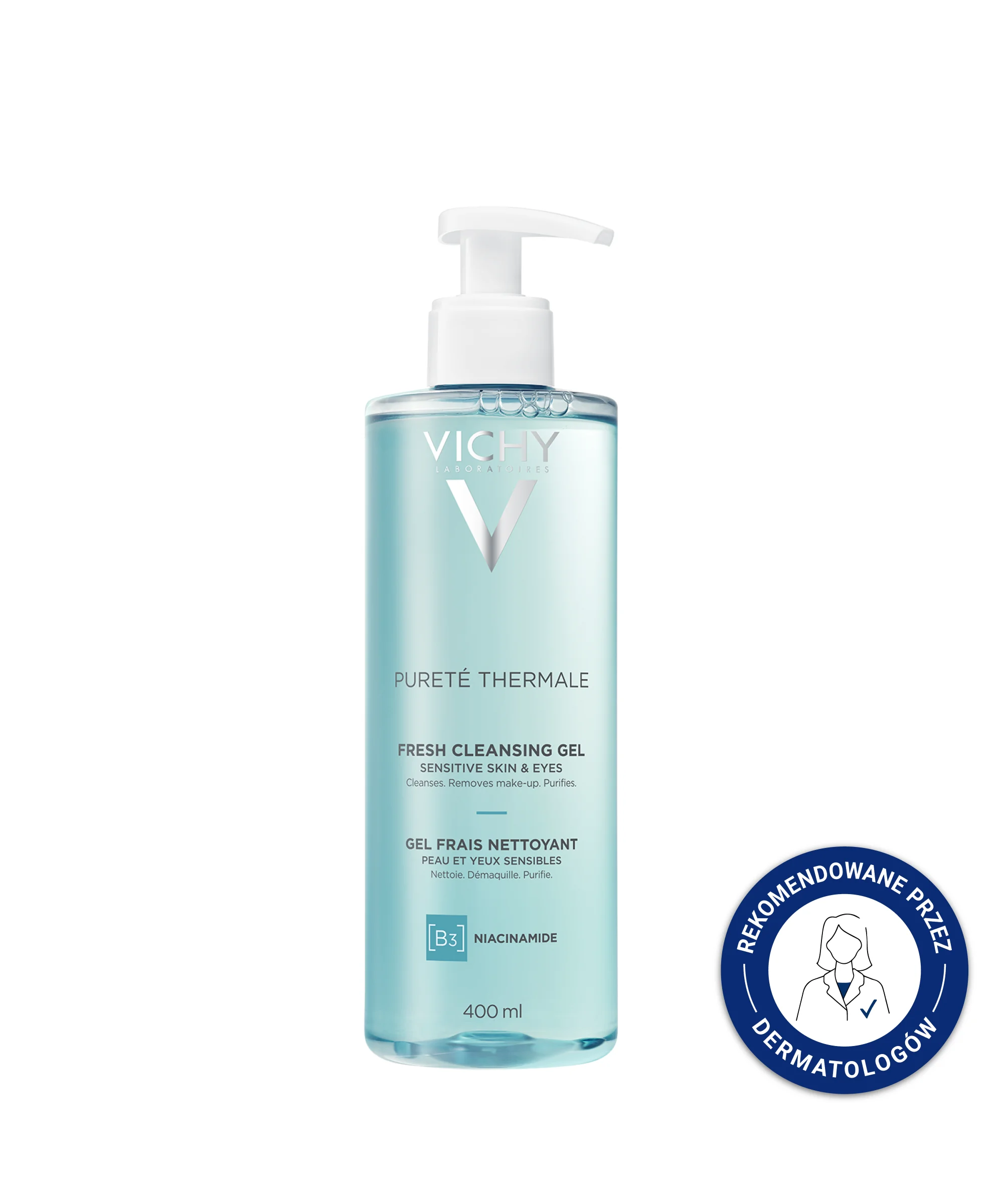 Vichy Purete Thermale żel odświeżający do mycia twarzy, 400 ml