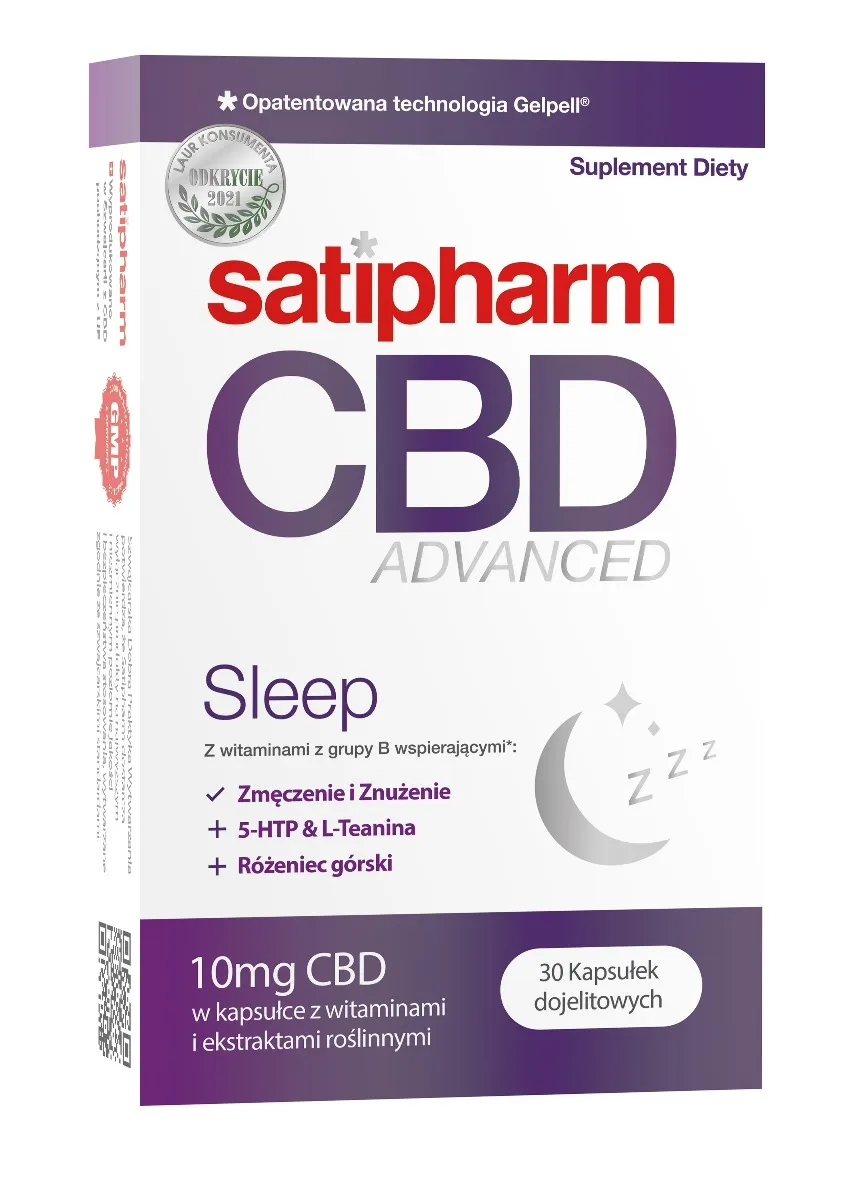 Satipharm CBD Advanced Sleep, suplement diety, 30 kapsułek dojelitowych