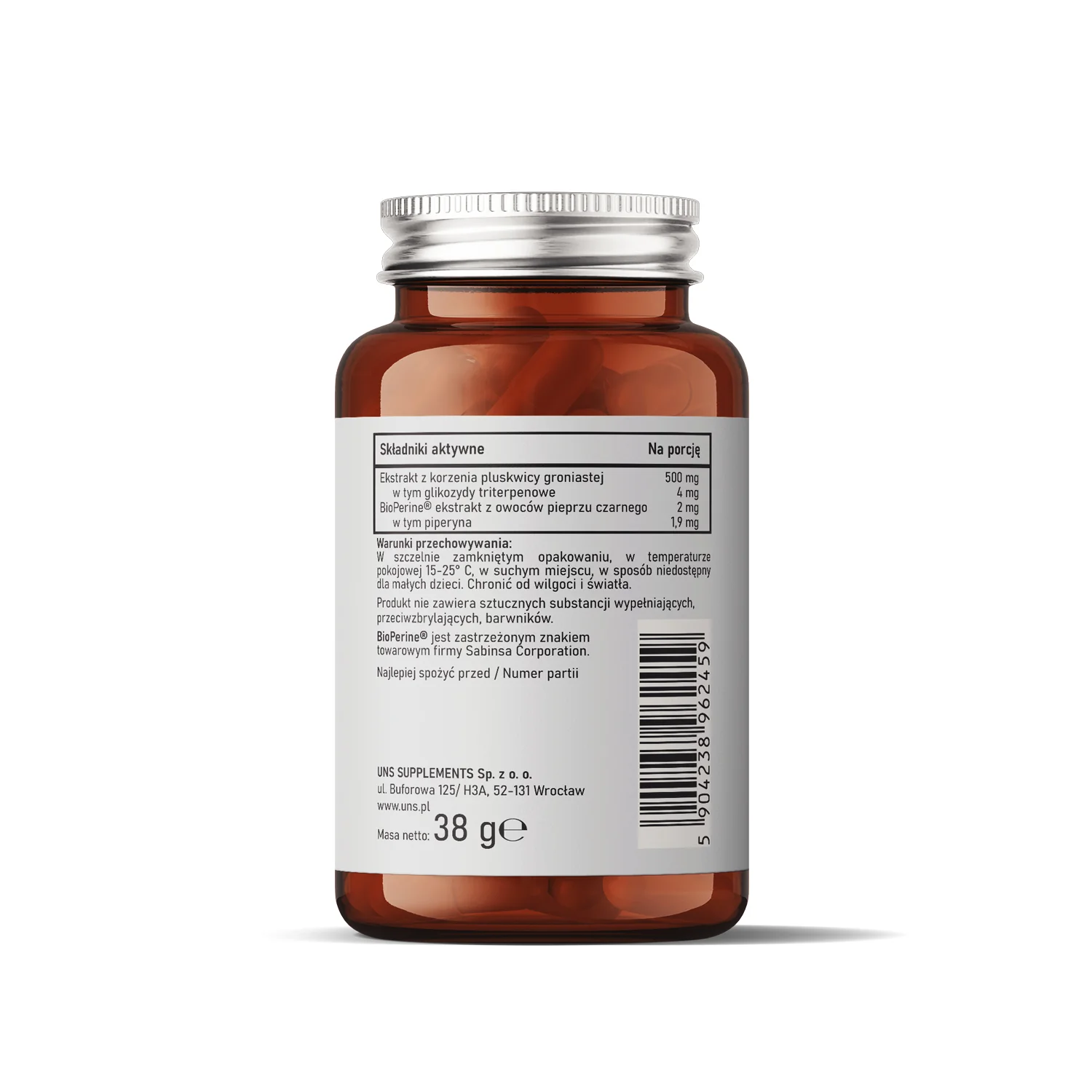 UNS Pluskwica groniasta + BioPerine® 60 wege kapsułek