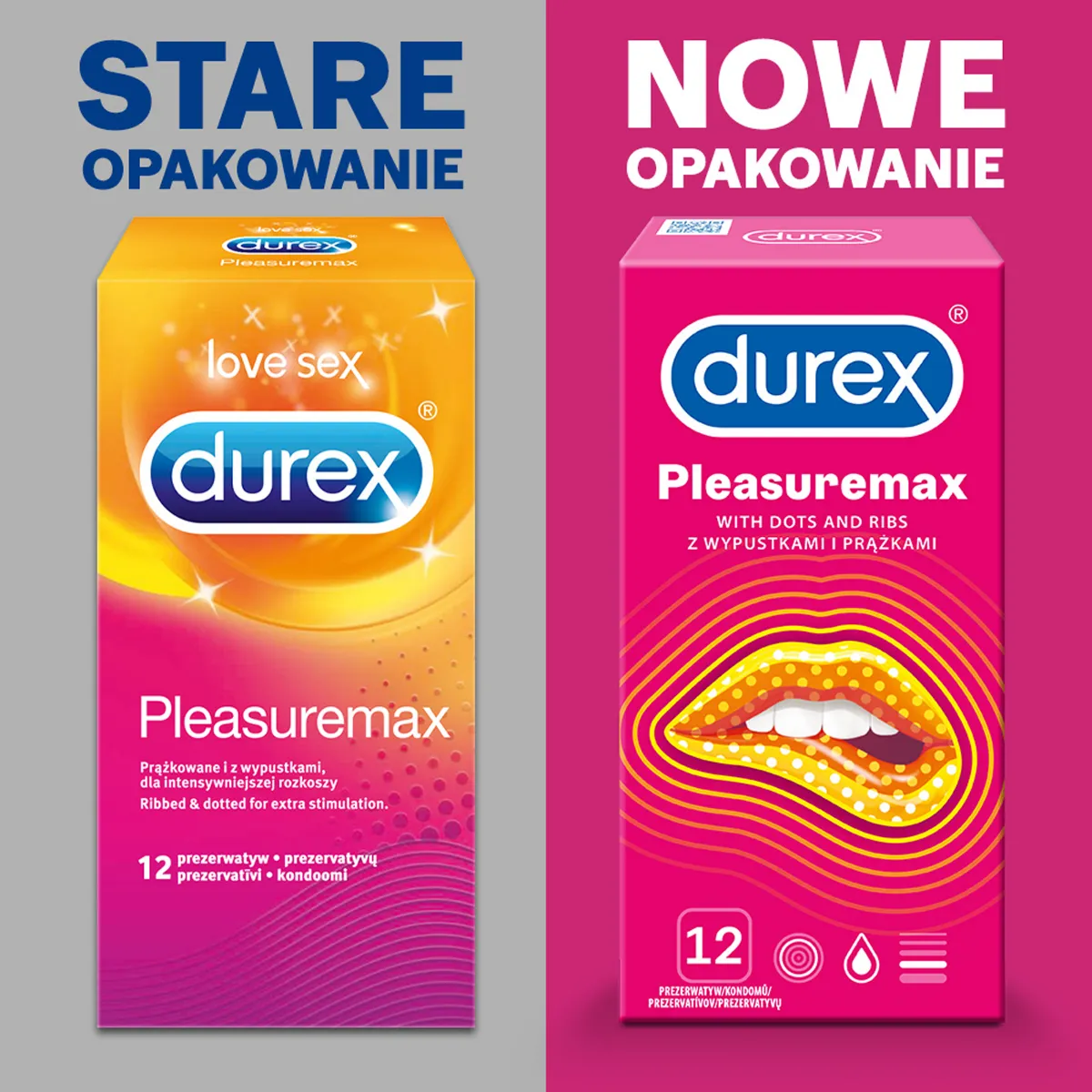 Prezerwatywy Durex Pleasuremax nawilżające, 12 szt. 