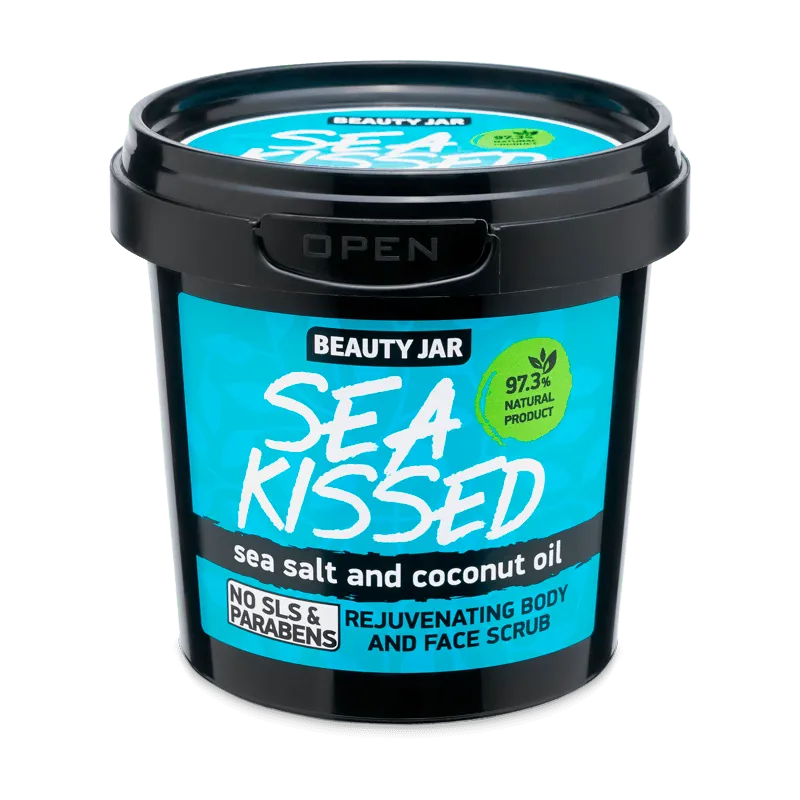 Beauty Jar Sea Kissed odmładzający peeling do ciała i twarzy z solą morską i olejem kokosowym, 200 g