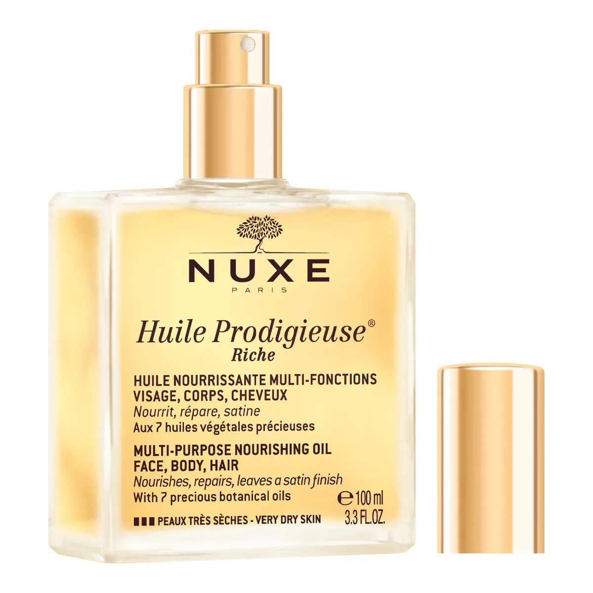 Nuxe Huille Prodigieuse, suchy olejek o wielu zastosowaniach o bogatej konsystencji, 100 ml 