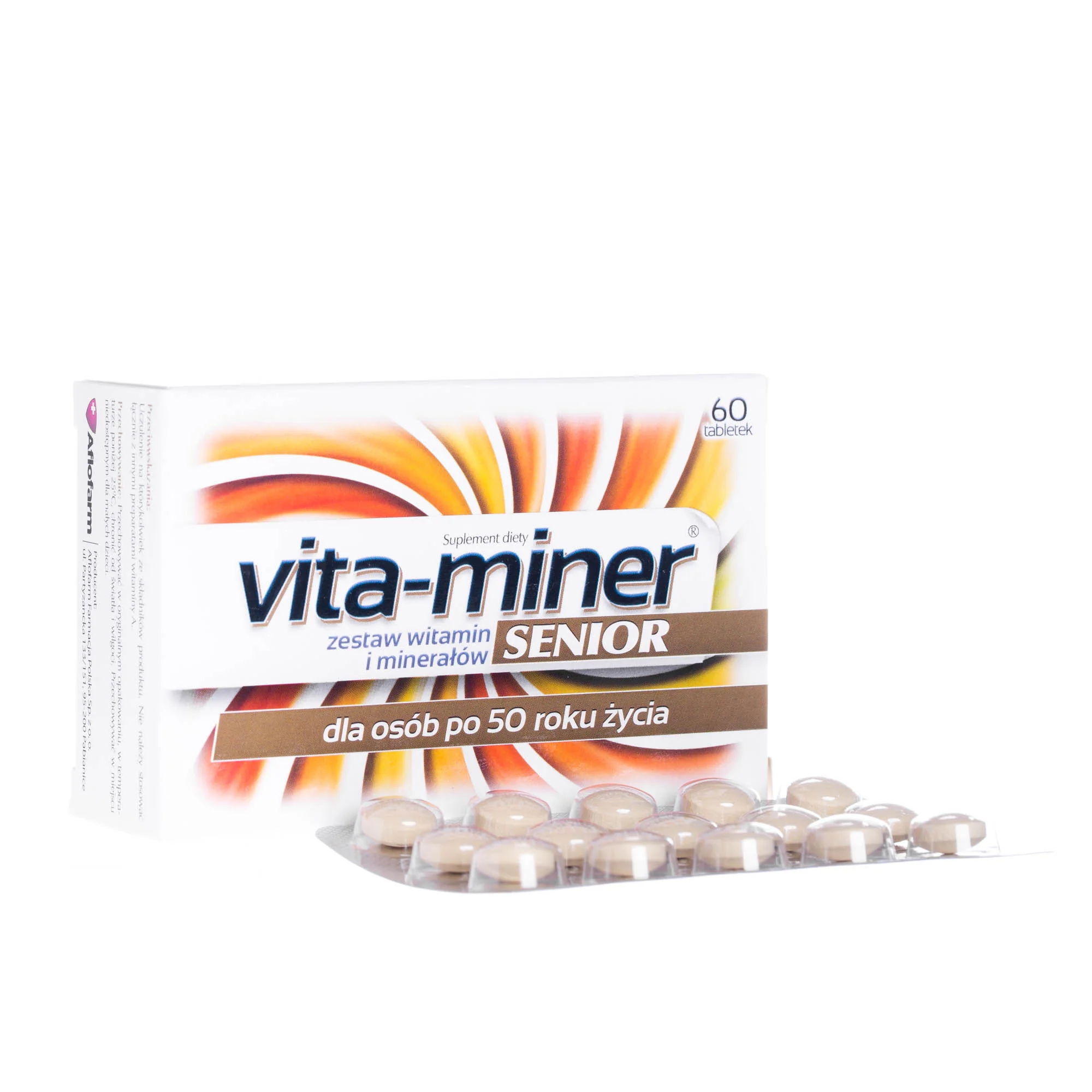Vita-miner Senior zestaw witamin i minerałów dla osób po 50. roku życia, 60 tabletek