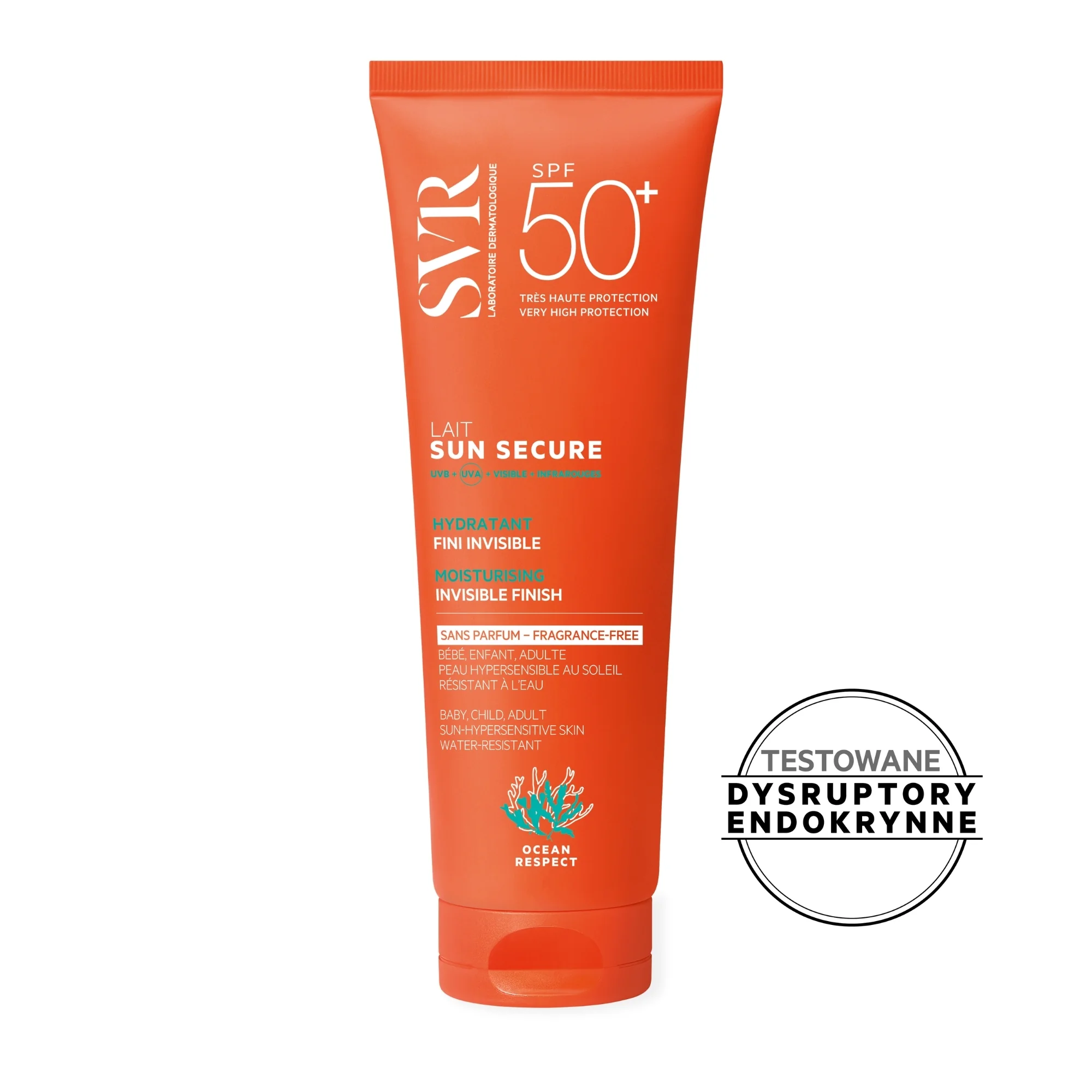 SVR SUN SECURE Mleczko bezzapachowe do opalania z filtrem SPF 50+, 250 ml