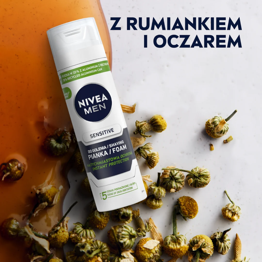 Nivea Men Sensitive łagodząca pianka do golenia, 200 ml