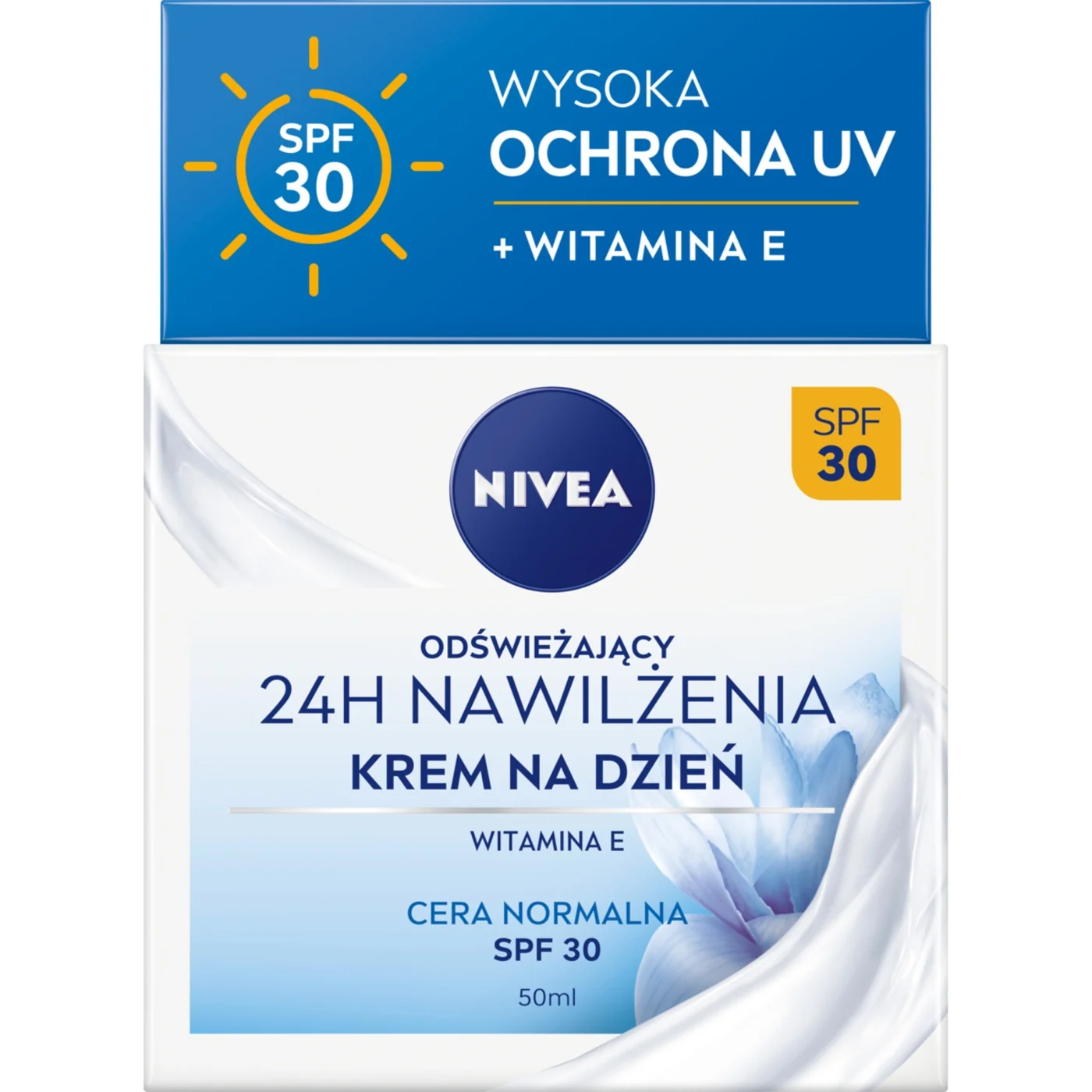 Nivea 24H Nawilżenia odświeżający krem na dzień SPF 30 cera normalna i mieszana, 50 ml