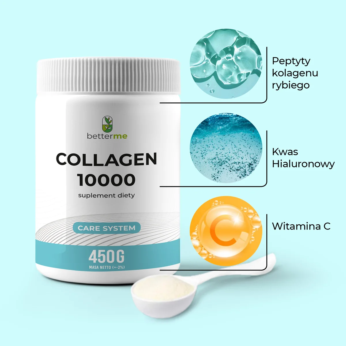 BetterMe Collagen 10000 Care System proszek, 450 g