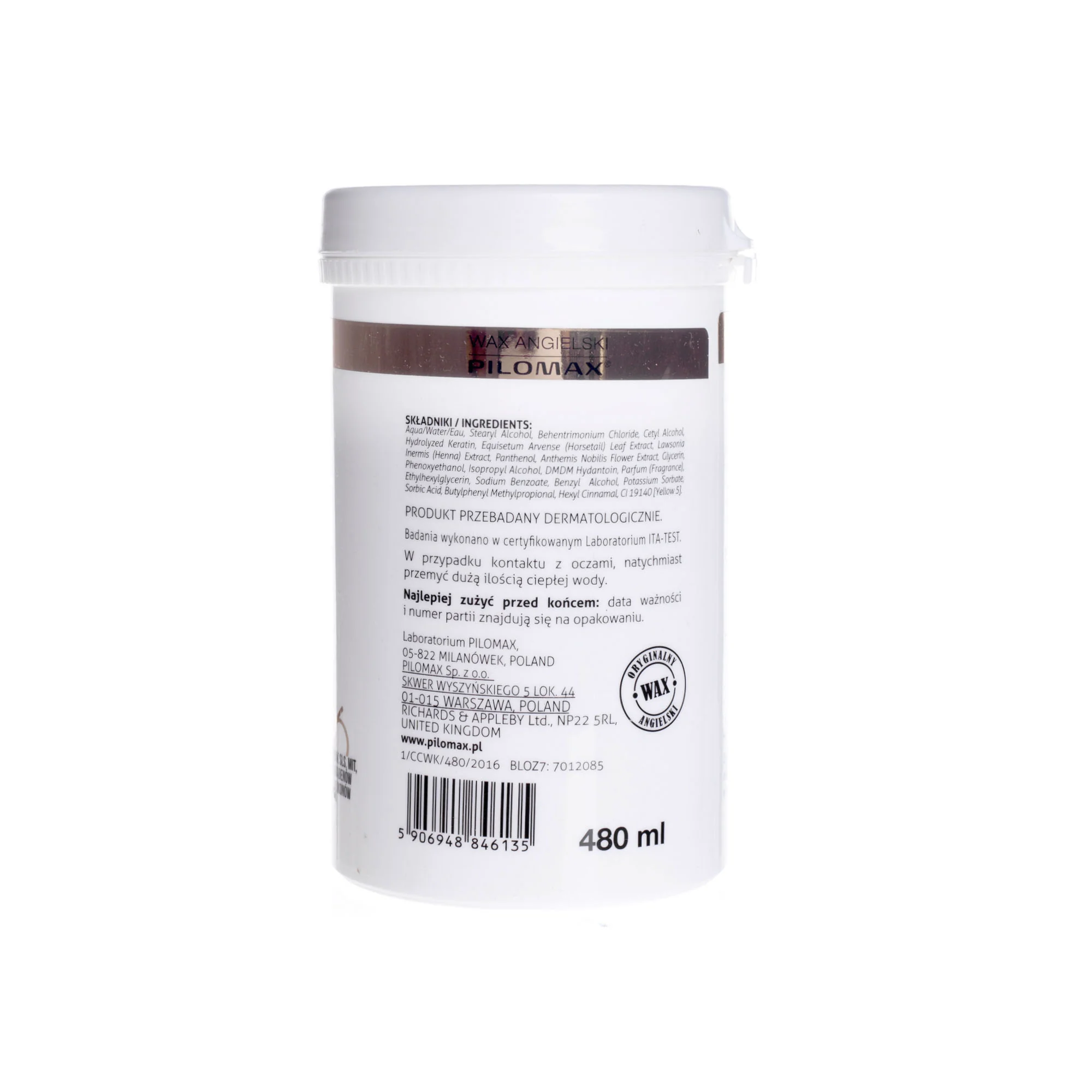 Pilomax Kamilla Wax ColourCare maska do włosów farbowanych jasnych, 480 ml
