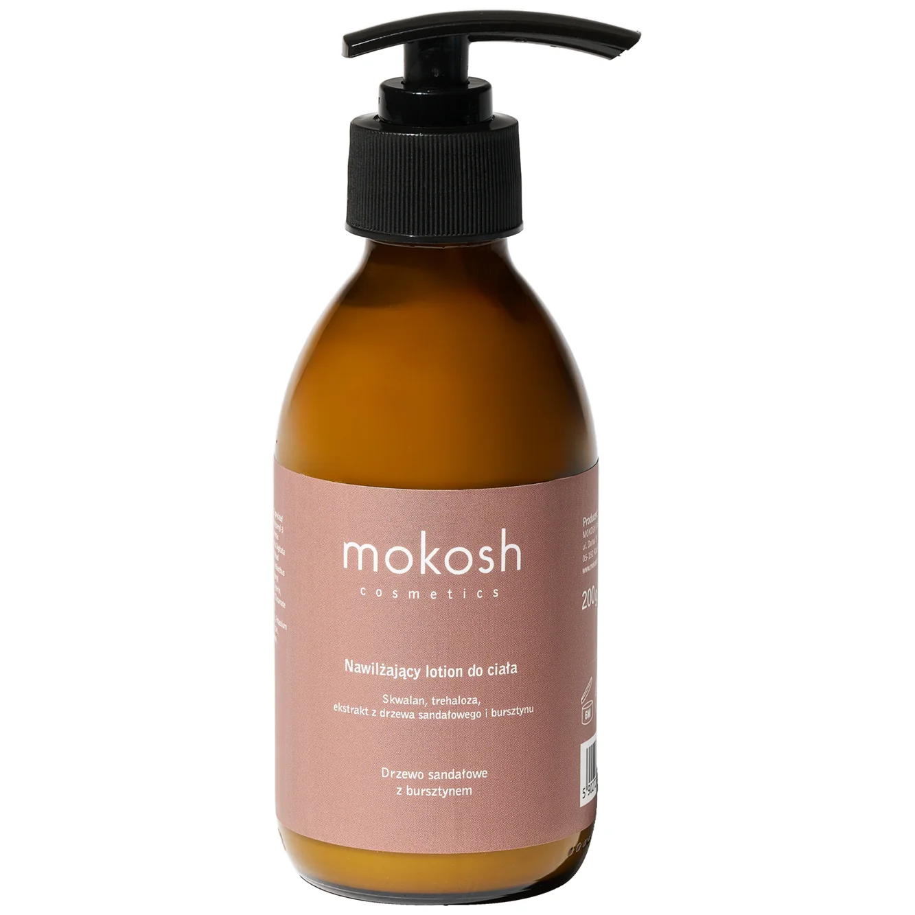 Mokosh nawilżający lotion do ciała drzewo sandałowe z bursztynem, 200 ml