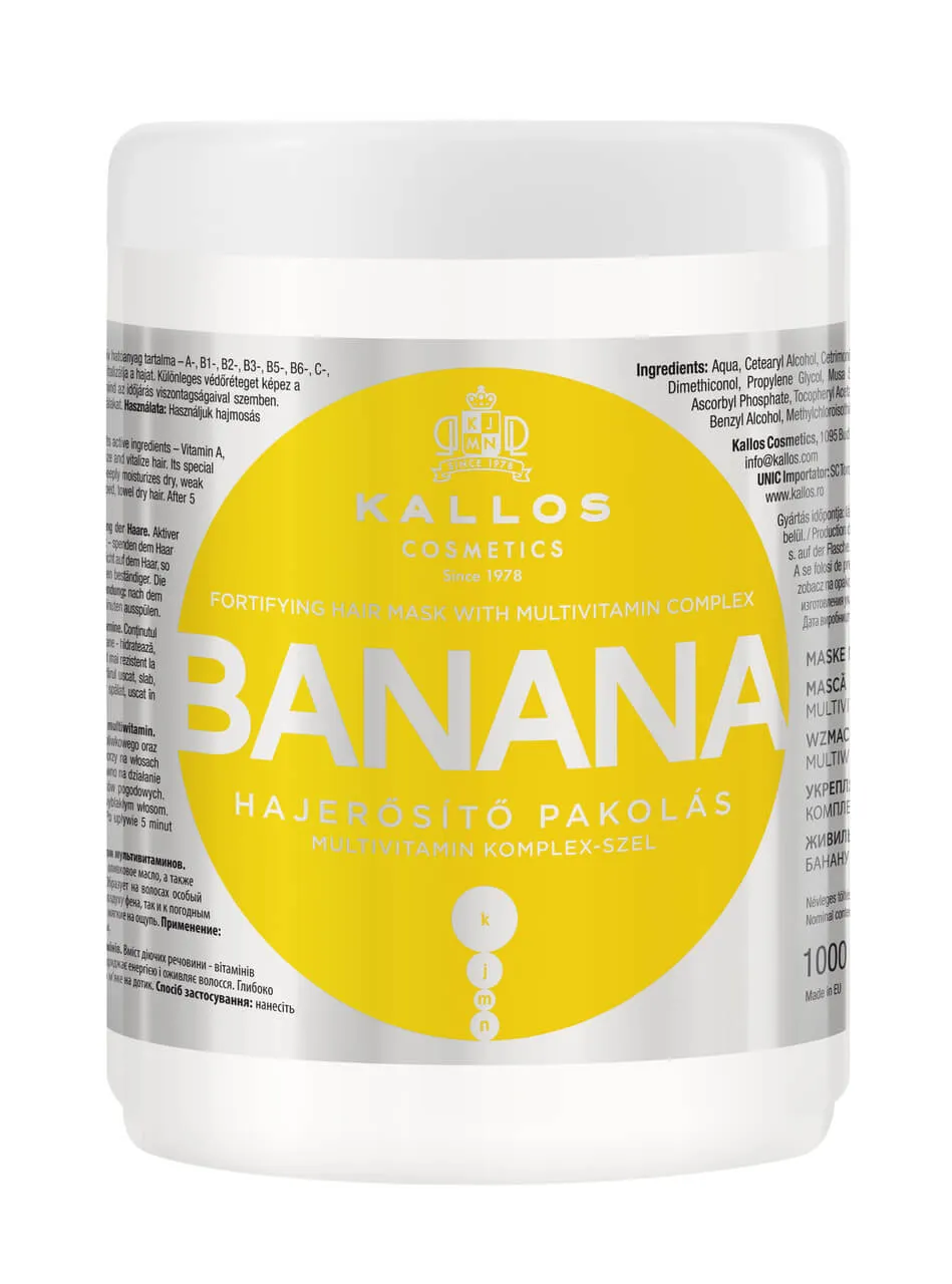 Kallos, maska do włosów, Banana, 1000 ml