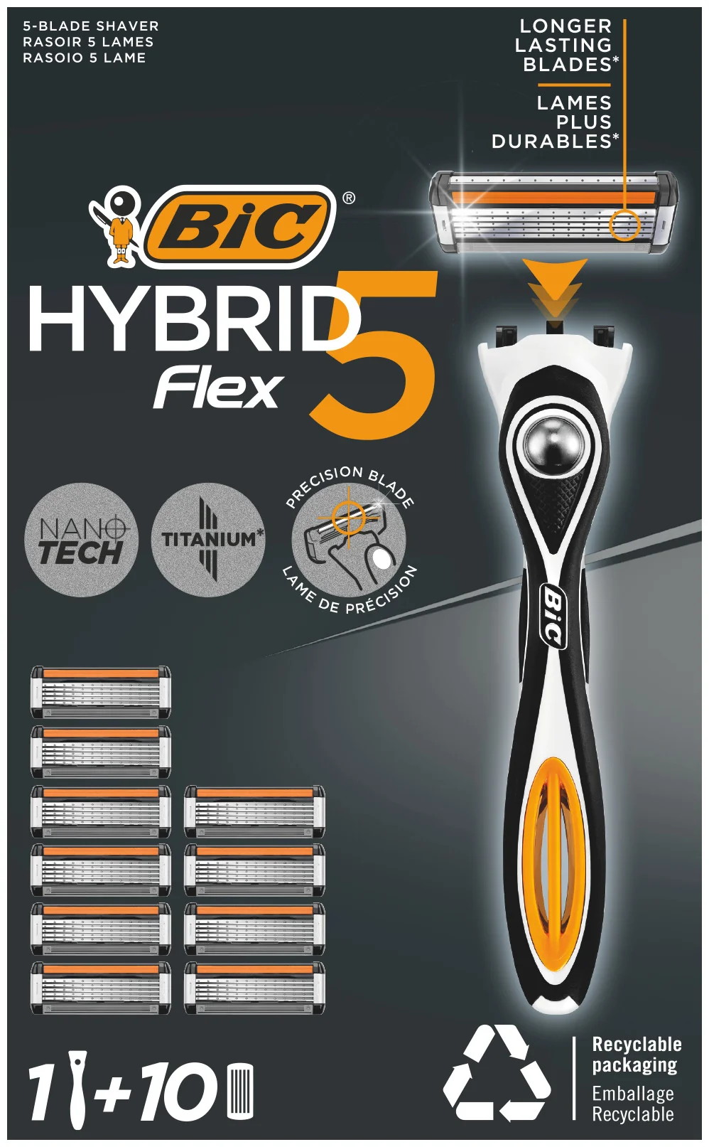 BIC maszynka do golenia Hybrid Flex 5 + 10 wkładów