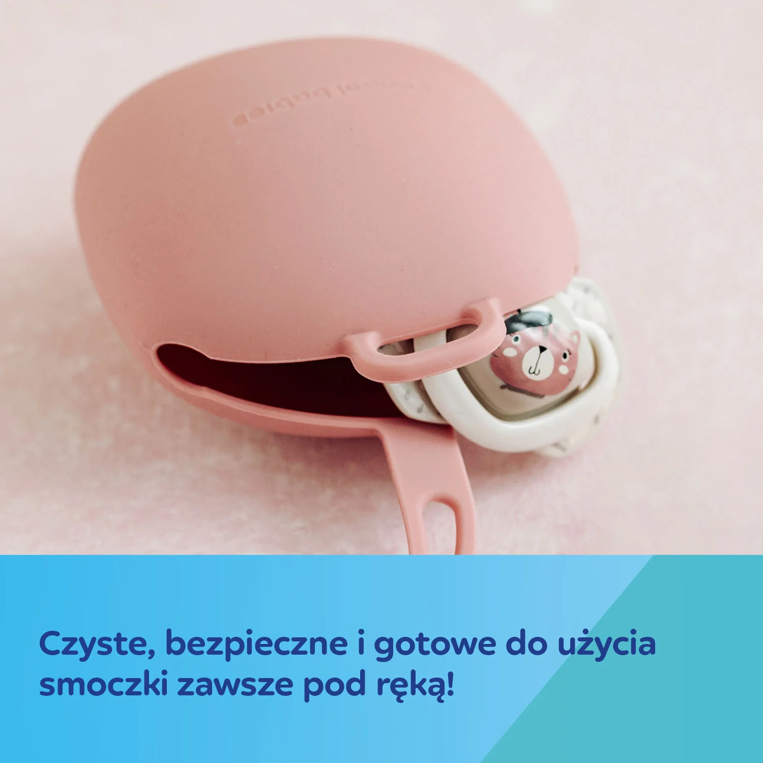 Canpol Babies silikonowe etui na smoczki pink, 1 sztuka