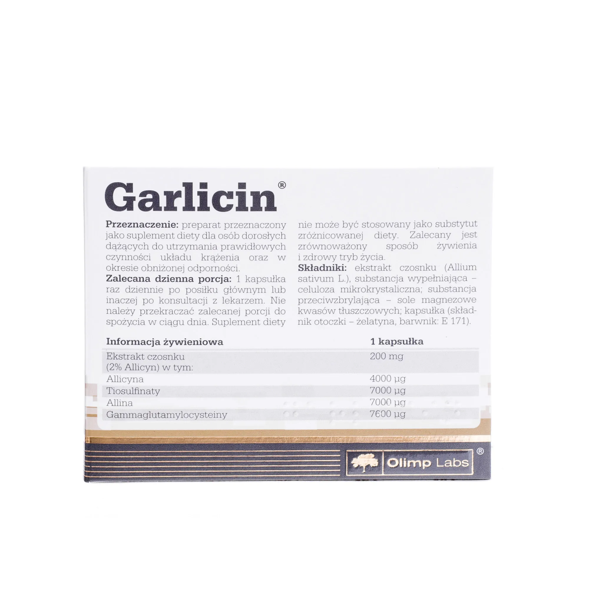 Olimp Garlicin, suplement diety, 30 kapsułek 