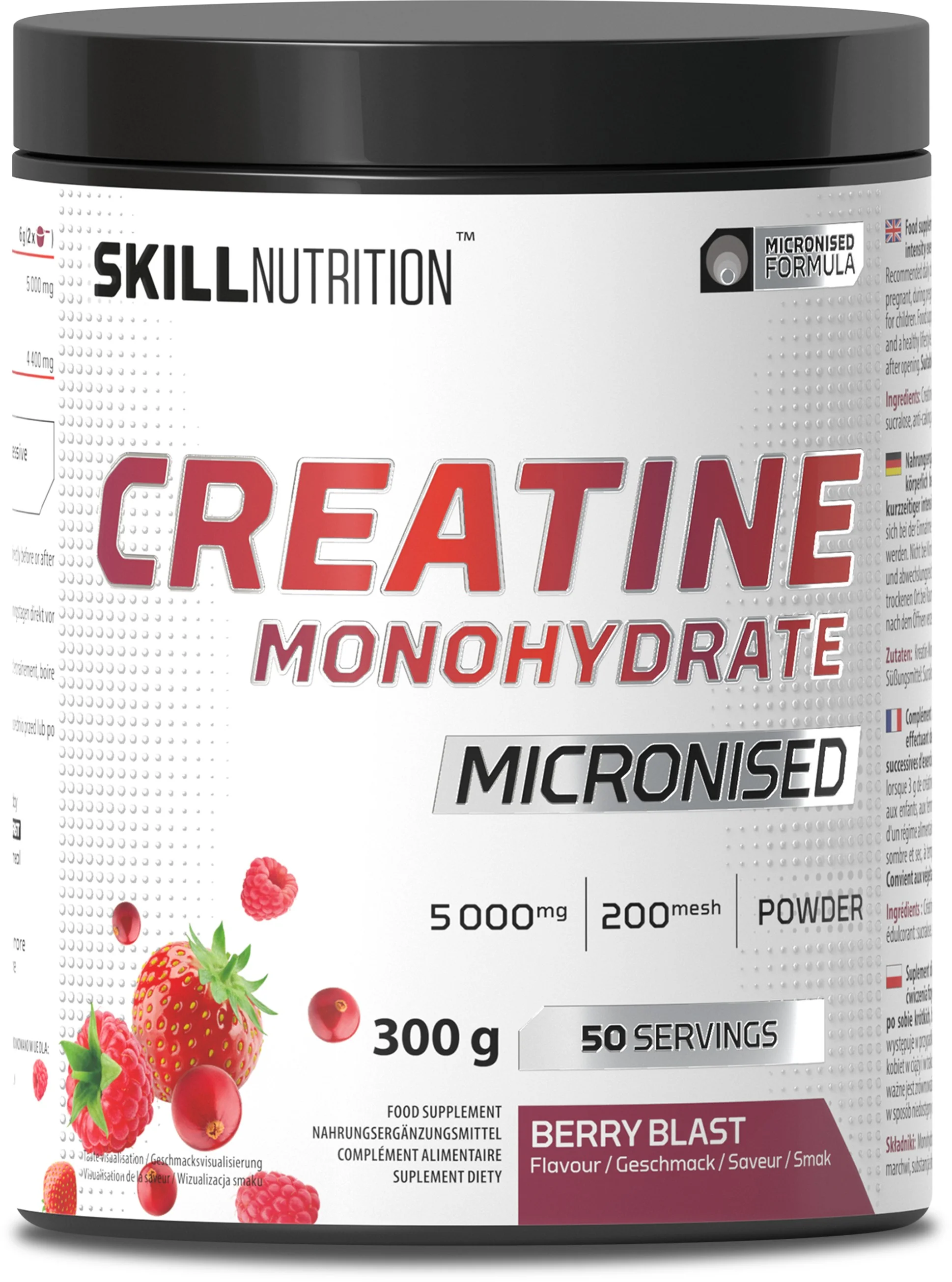 Skill Kreatyna Micronised Monohydrate berry blast, proszek, 300 g