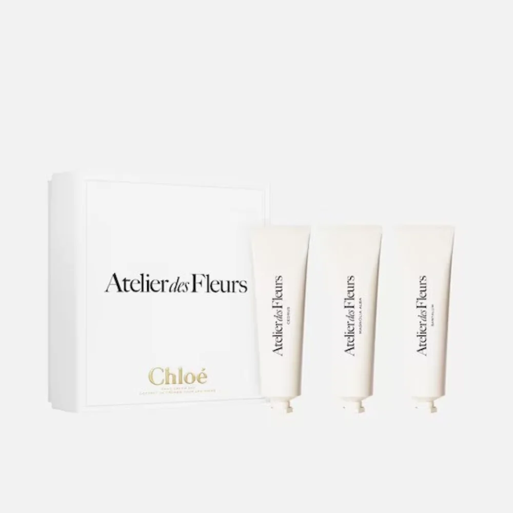 Chloé Aterlier des Fleurs Zestaw kremów do rąk Cedrus Hand Cream, 50ml + Magnolia Alba Hand Cream, 50ml + Santalum Hand Cream, 50ml